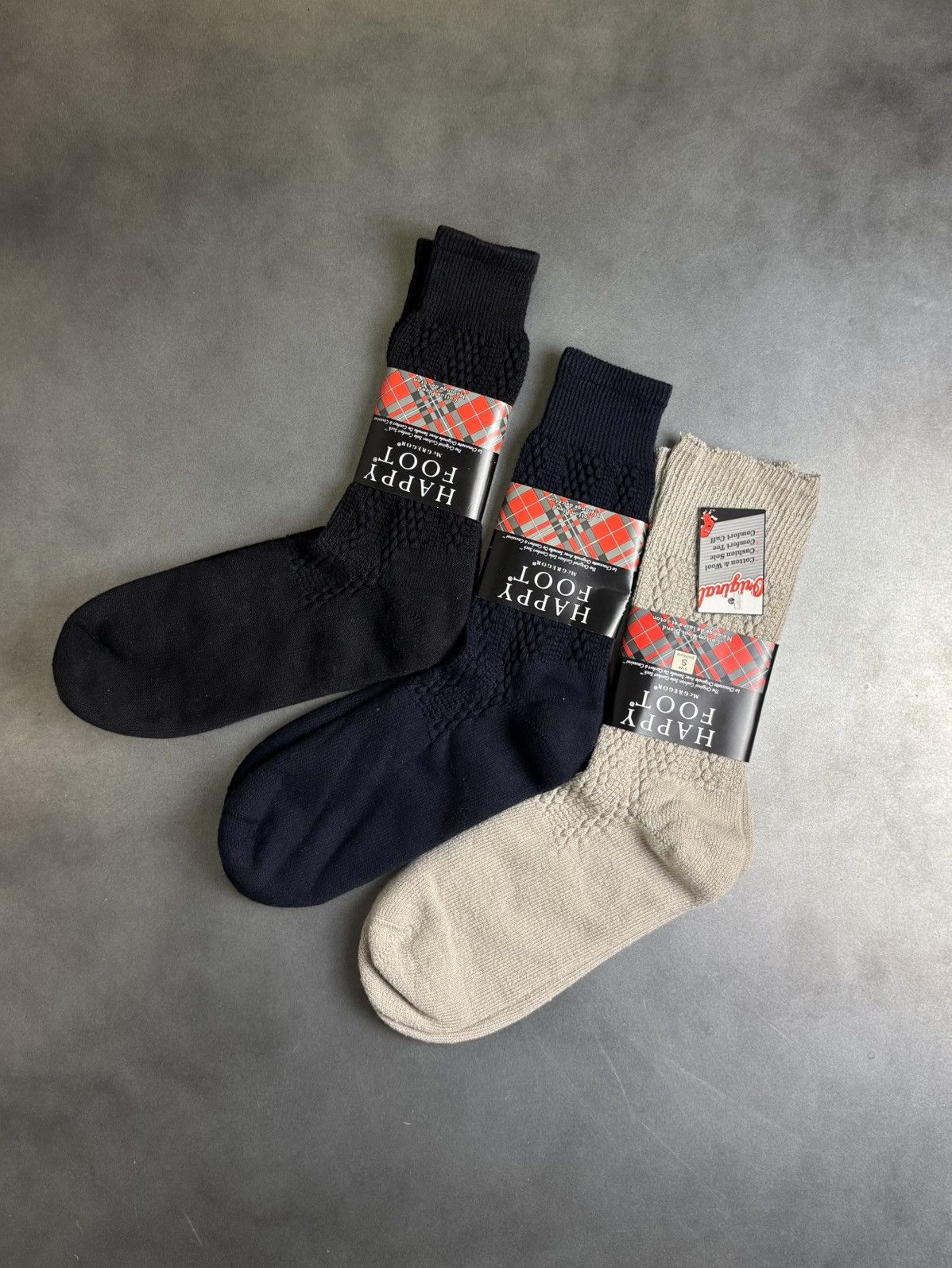 McGregor × Vintage 1990s Vintage Socks Pair Happy Foot McGregor Knit Argyle Rib Size ONE SIZE - 6 Thumbnail