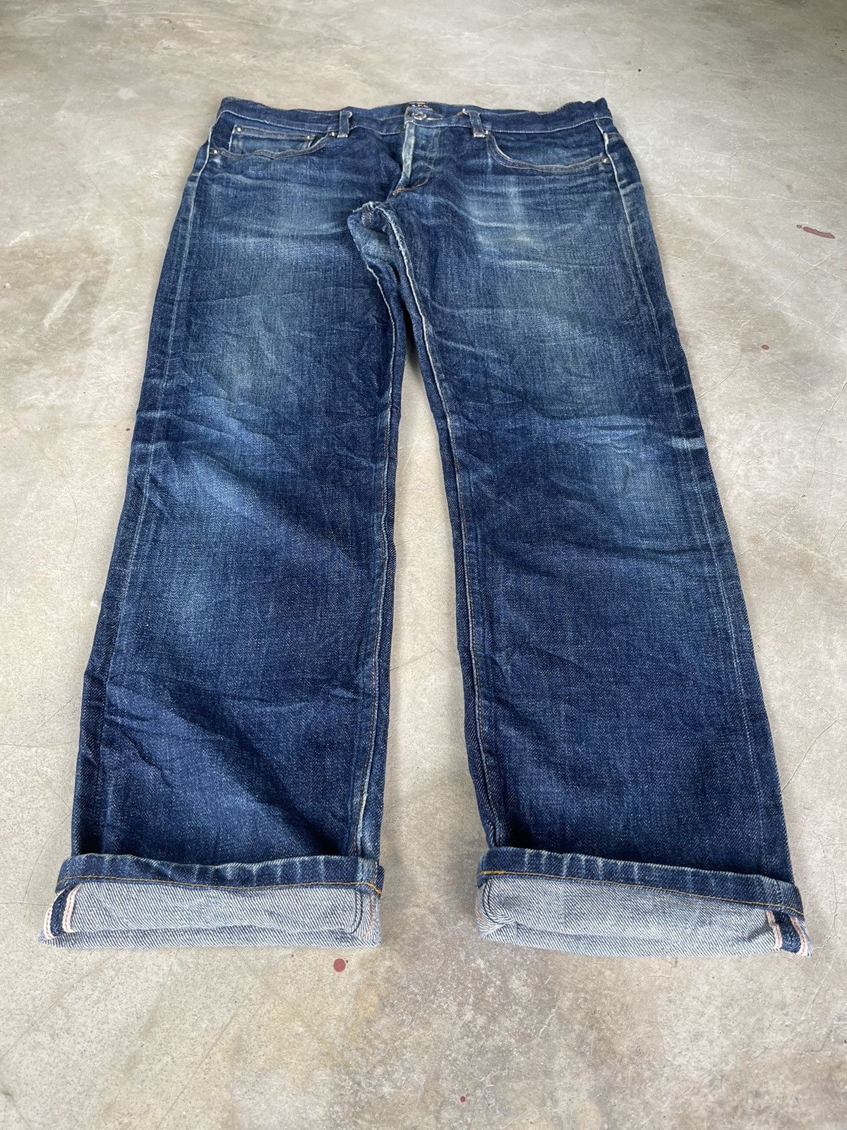 A.P.C. A.P.C. Selvedge Japan Raw Denim Indigo Distressed Jeans APC Size US 36 / EU 52 - 2 Thumbnail
