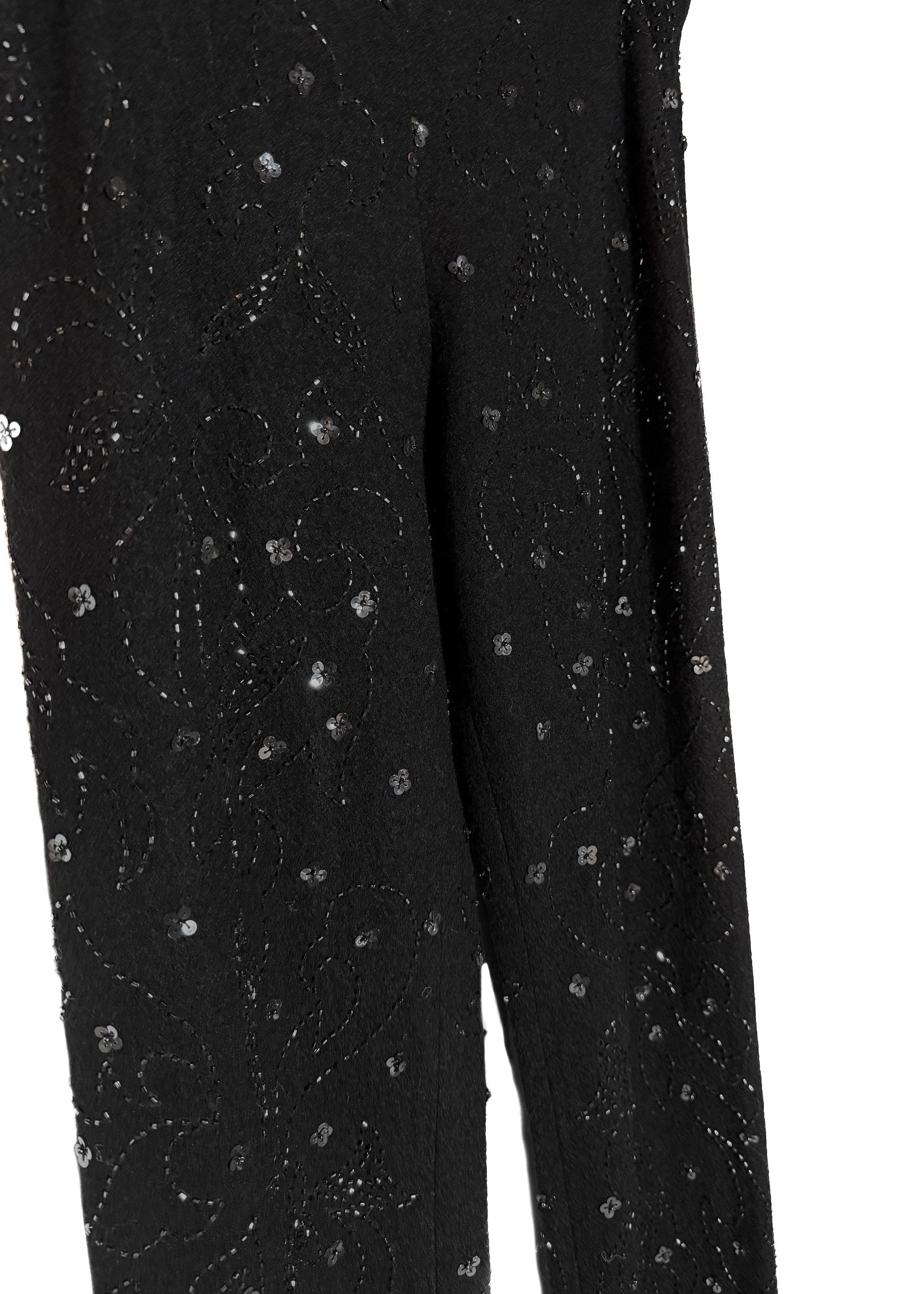 Dolce & Gabbana Dolce & Gabbana Vintage SS99 Black Wool Beaded Pants Size 30" / US 8 / IT 44 - 3 Thumbnail