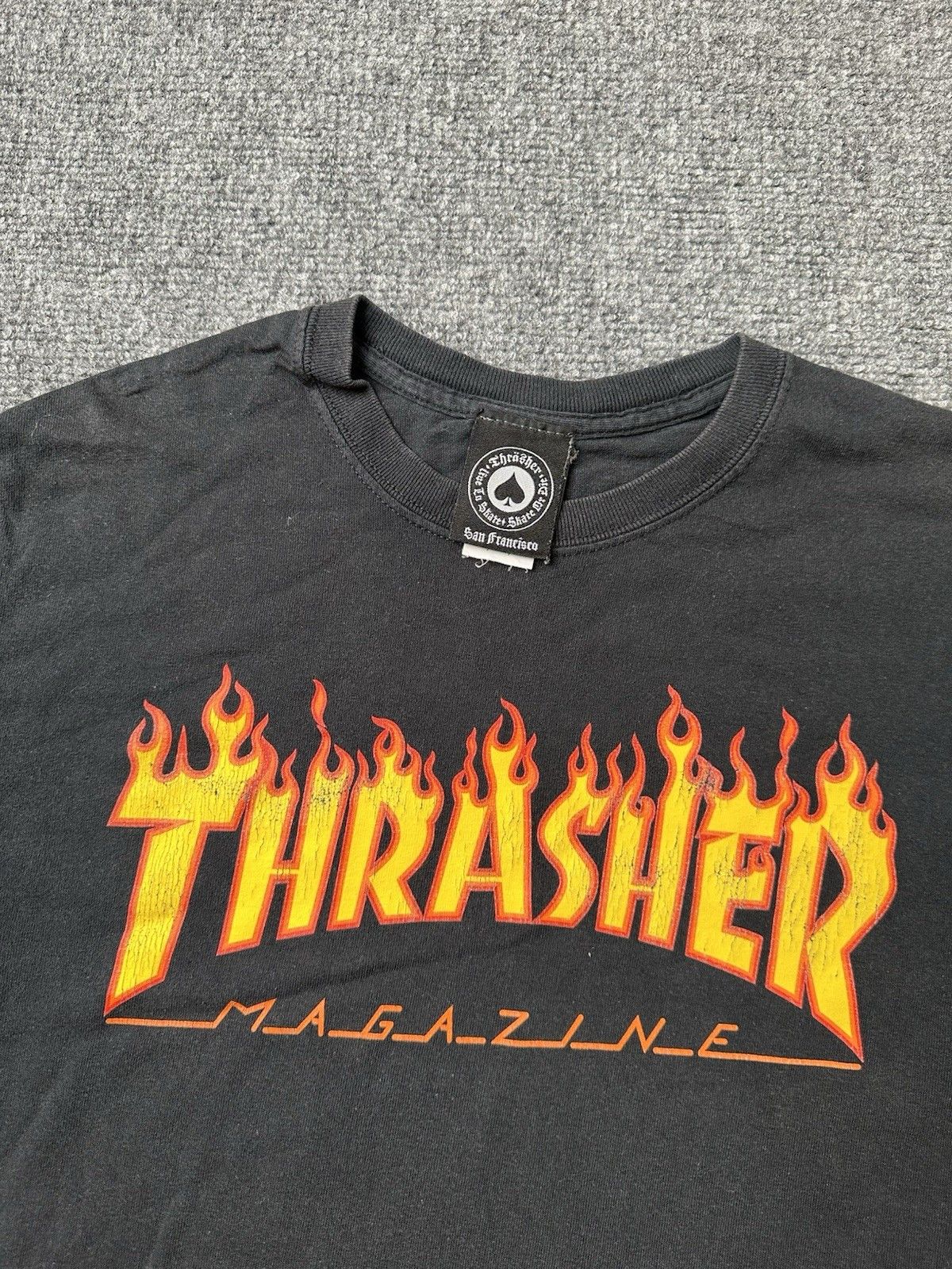 Thrasher Mens Thrasher Magazine Black Flame Logo T Shirt, Size S Size US S / EU 44-46 / 1 - 2 Thumbnail