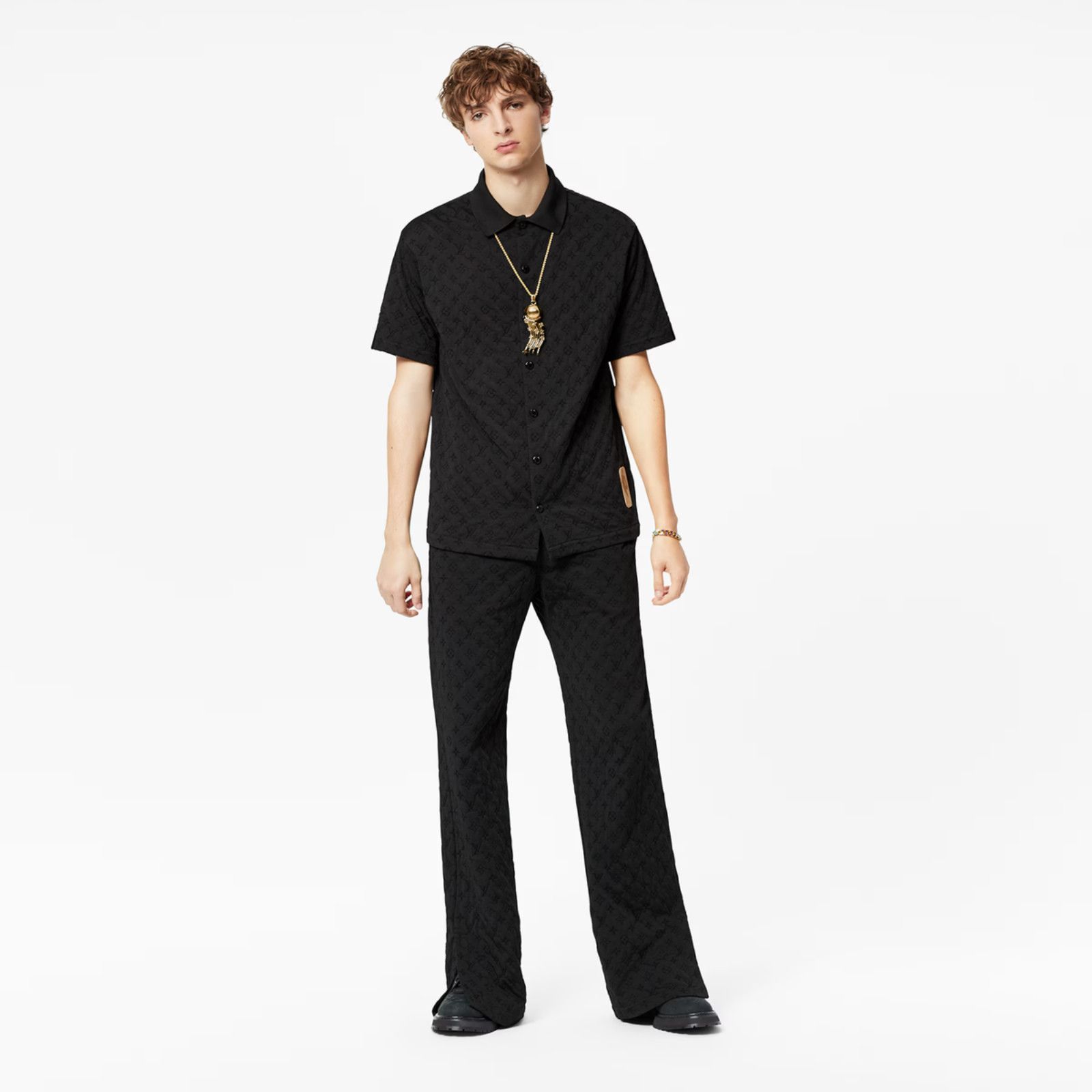 Louis Vuitton Louis Vuitton NBA Monogram Black Logo Buttoned Shirt Short Size US L / EU 52-54 / 3 - 7 Thumbnail