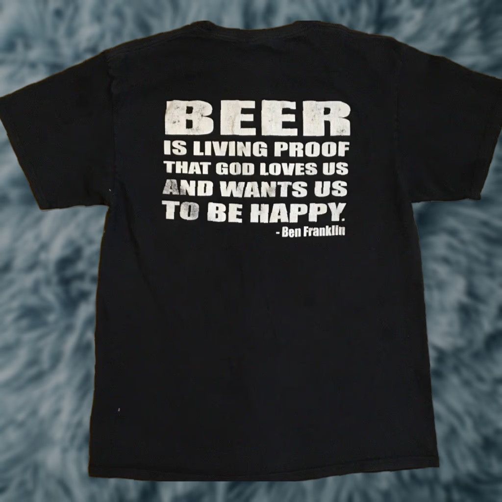 Vintage Vtg Beer Is Proof God Loves Us Faded Distress Shirt M L Funny Saying Bar 90s Y2K Size US M / EU 48-50 / 2 - 1 Thumbnail