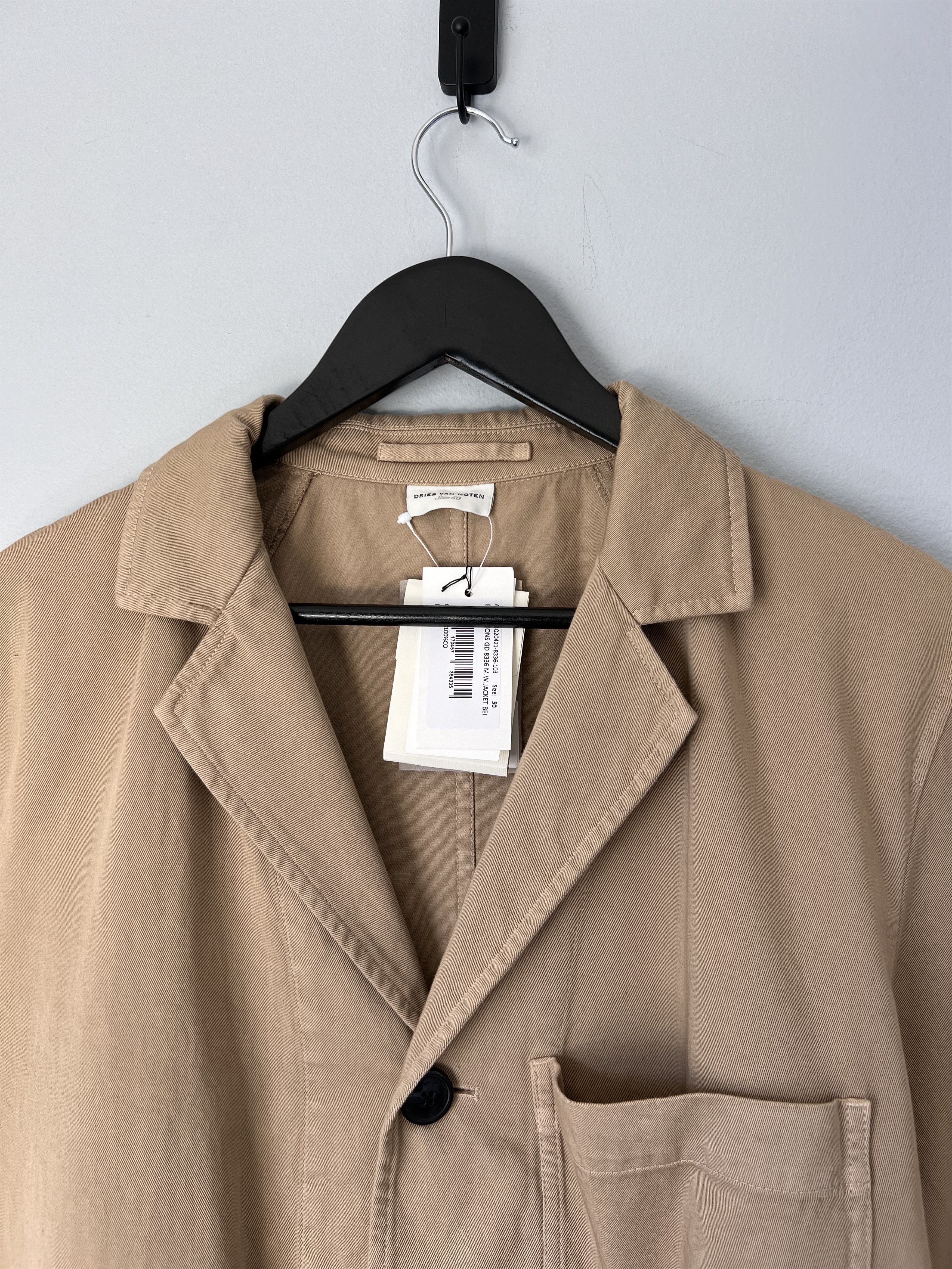 Dries Van Noten Dries Van Noten Bramptons Twill Jacket in Beige Size US M / EU 48-50 / 2 - 2 Thumbnail