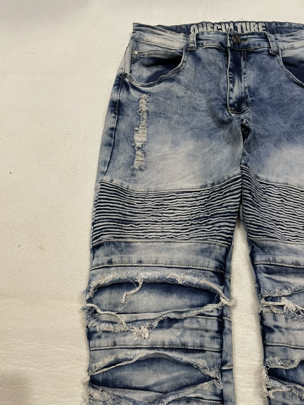 Japanese Brand Vintage One Culture Distressed Mudwash Faded Denim Jeans Size US 32 / EU 48 - 6 Thumbnail