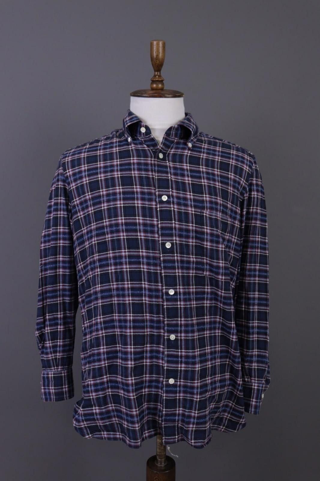 Designer Giampaolo Archivio Check Flannel Shirt Size 43 / 17 Size US M / EU 48-50 / 2 - 1 Thumbnail