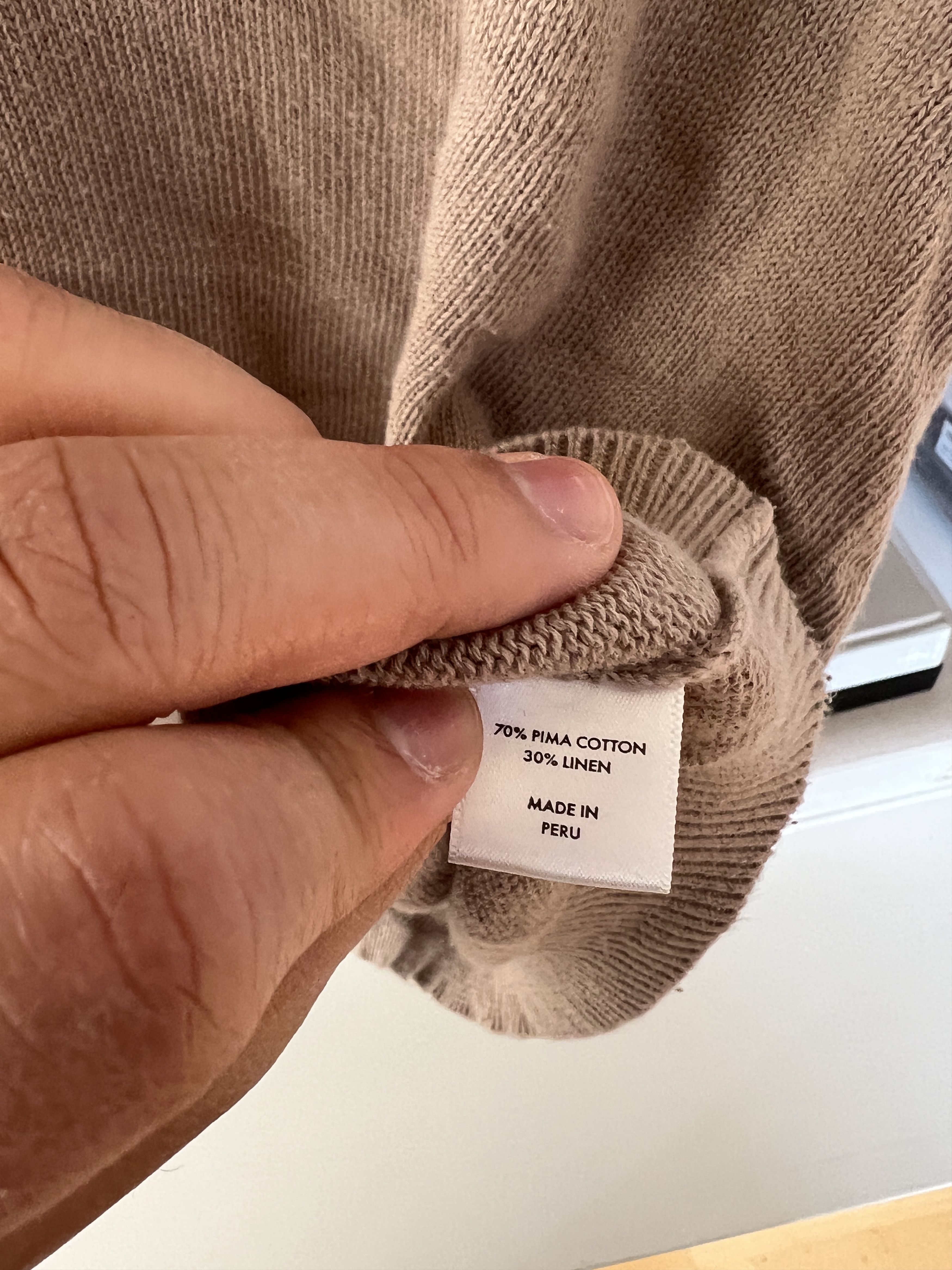 3sixteen Knit Shirt Cotton Linen Beige Size US XXL / EU 58 / 5 - 4 Thumbnail