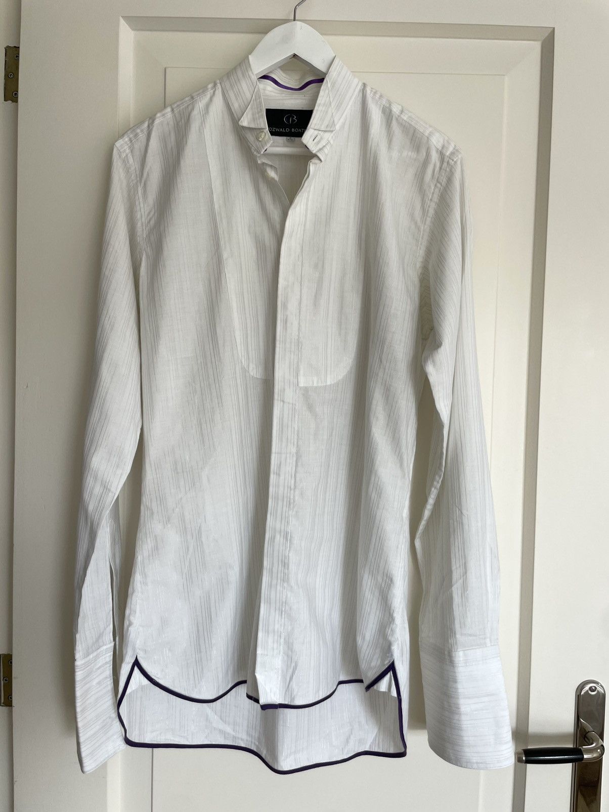 Ozwald Boateng Refined Ozwald Boateng Shirt with Silver Pinstripe Size 42R - 11 Thumbnail