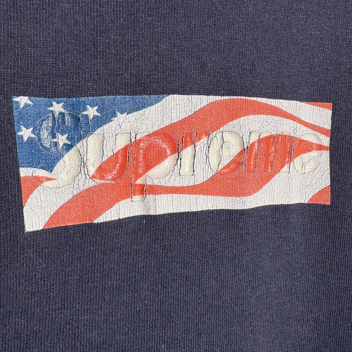 Supreme Supreme Box Logo 9/11 2001s Distressed T-Shirt / Navy USA Size US L / EU 52-54 / 3 - 3 Thumbnail
