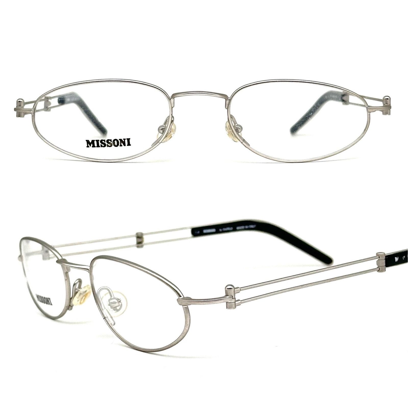 Missoni Missoni M445 steampunk silver eyeglasses frames Italy 80 NOS Size ONE SIZE - 1 Thumbnail