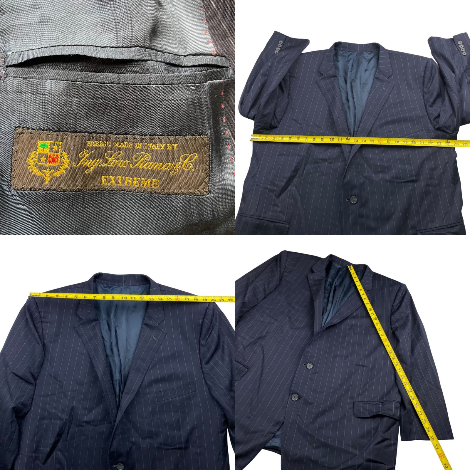 Vintage VINTAGE Samuelsohn x Loro Piana Blazer Navy Stripe 54R US Wool 2-Button Notch Mens Size 54R - 8 Thumbnail