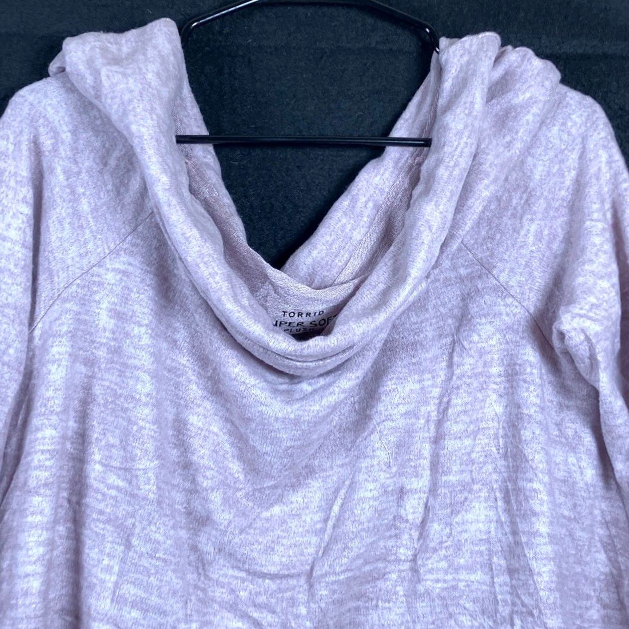 Torrid Torrid Women Blouse Purple Cowl Neck 3/4 Sleeve Tunic Stretch Size XS / US 0-2 / IT 36-38 - 2 Thumbnail