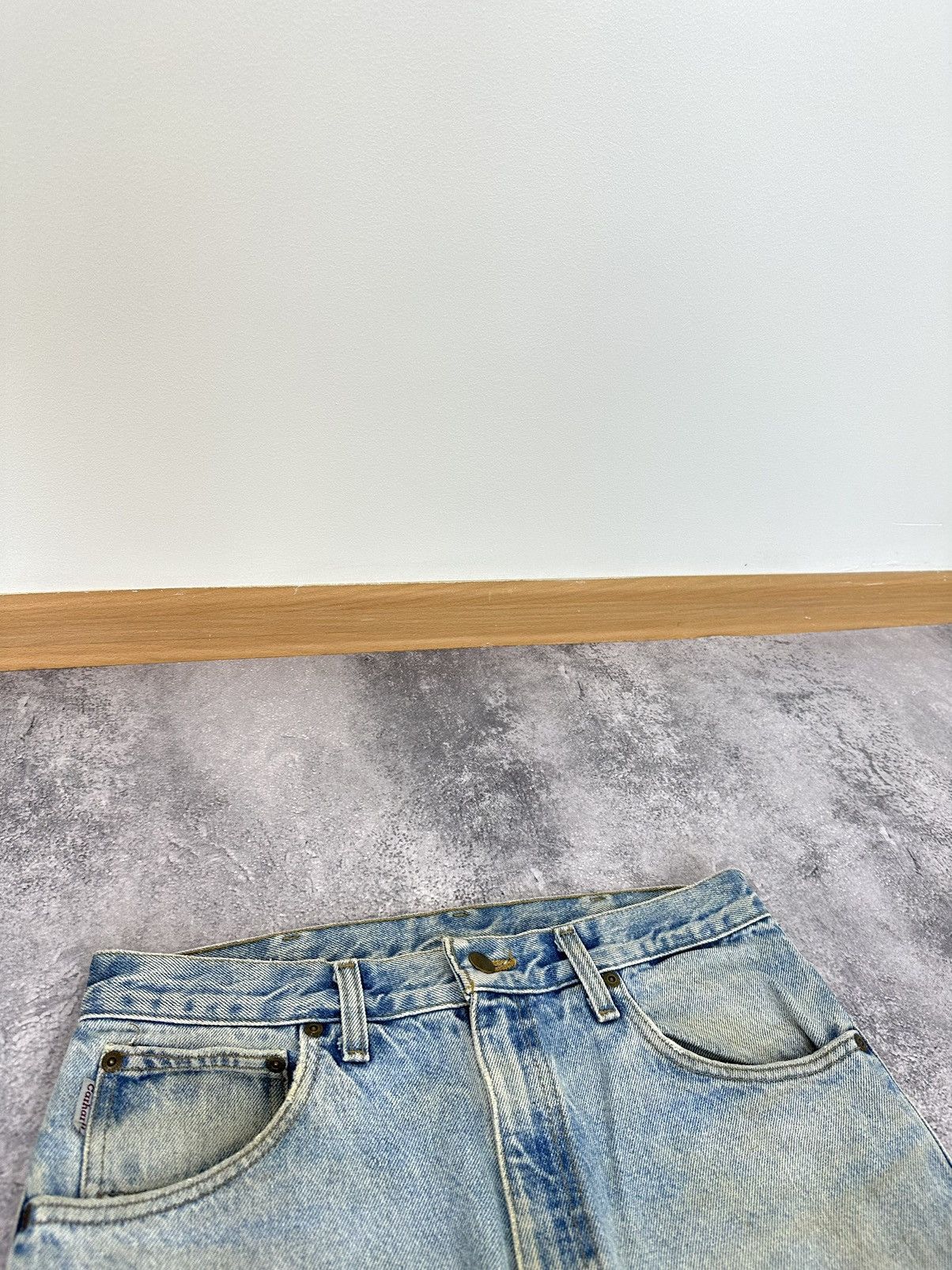 Carhartt Vintage 90s Carhartt Made In USA Light Blue Distressed Jeans Size US 32 / EU 48 - 14 Thumbnail