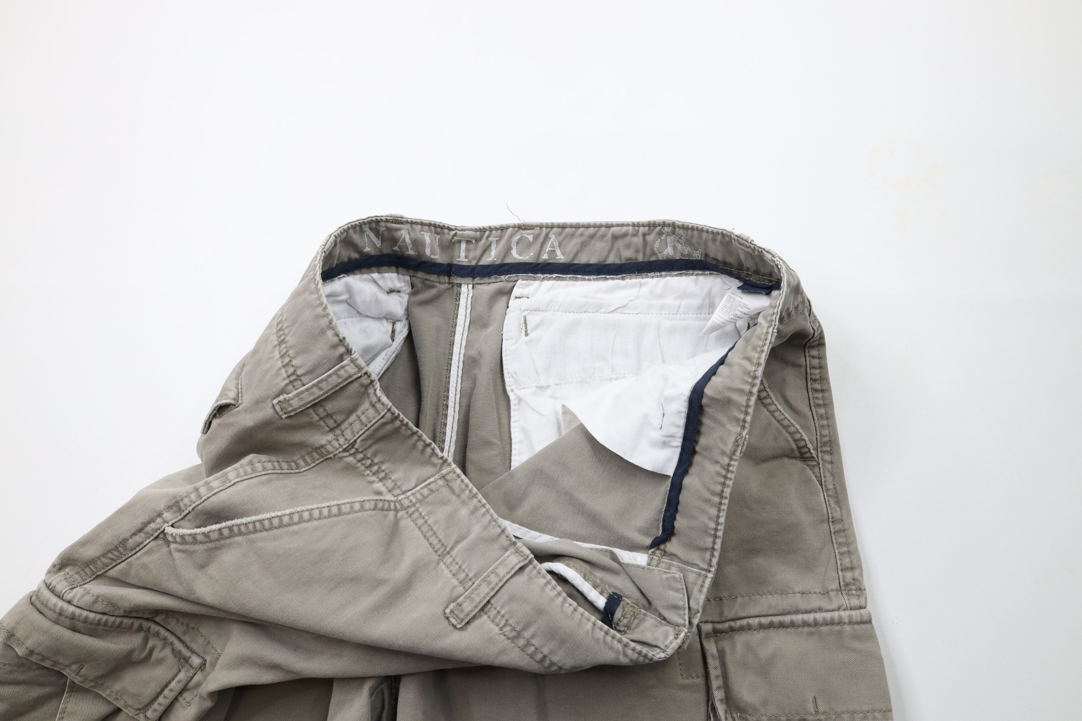 Nautica × Vintage Vintage 90s Nautica Baggy Fit Wide Leg Cargo Pants Beige Size US 40 / EU 56 - 9 Thumbnail