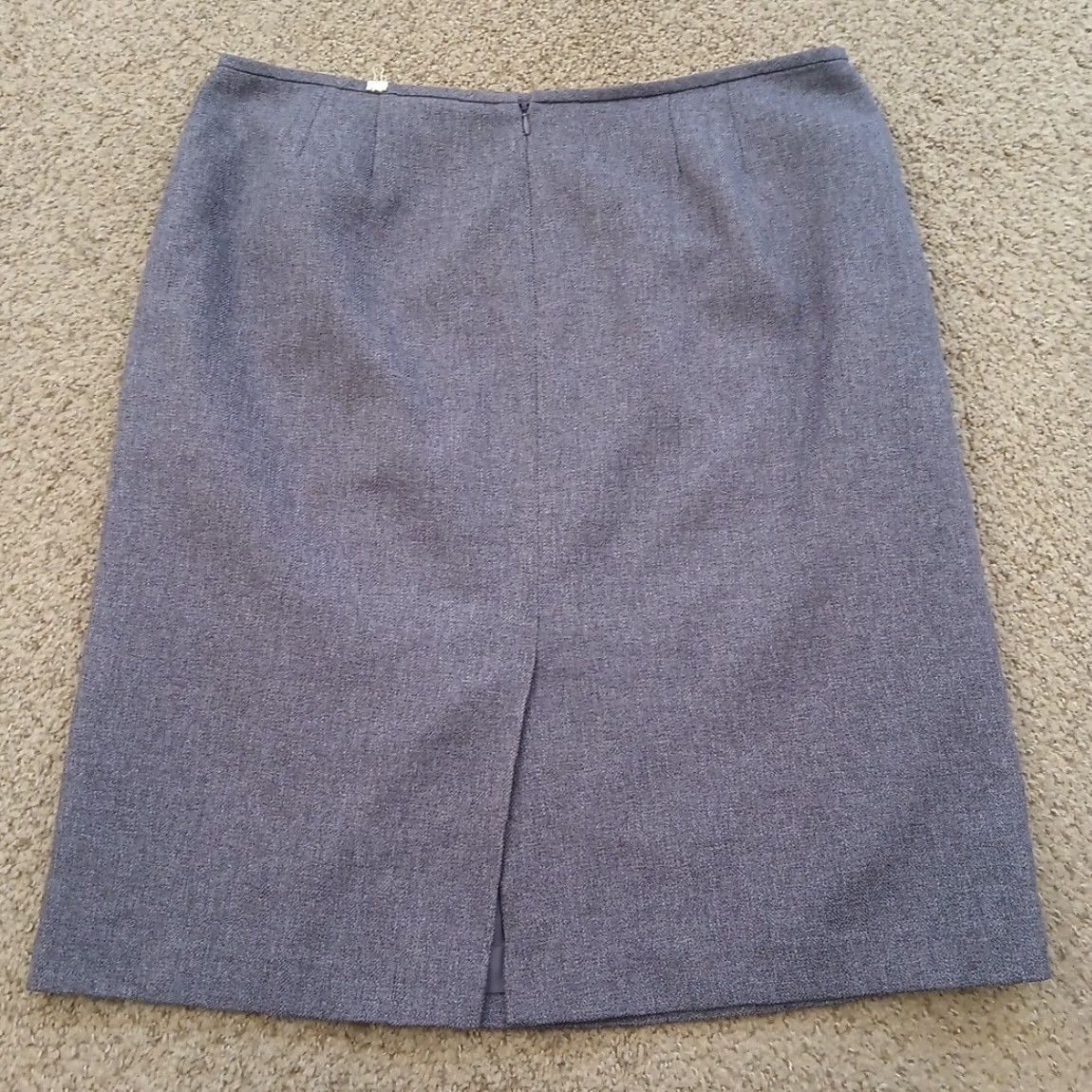 Vintage Suit Studio Skirt Women Knee Length Purple Herringbone Lined Slit Pencil Zip 18 Plus Vintage: No Size 40" / US 18 - 7 Thumbnail