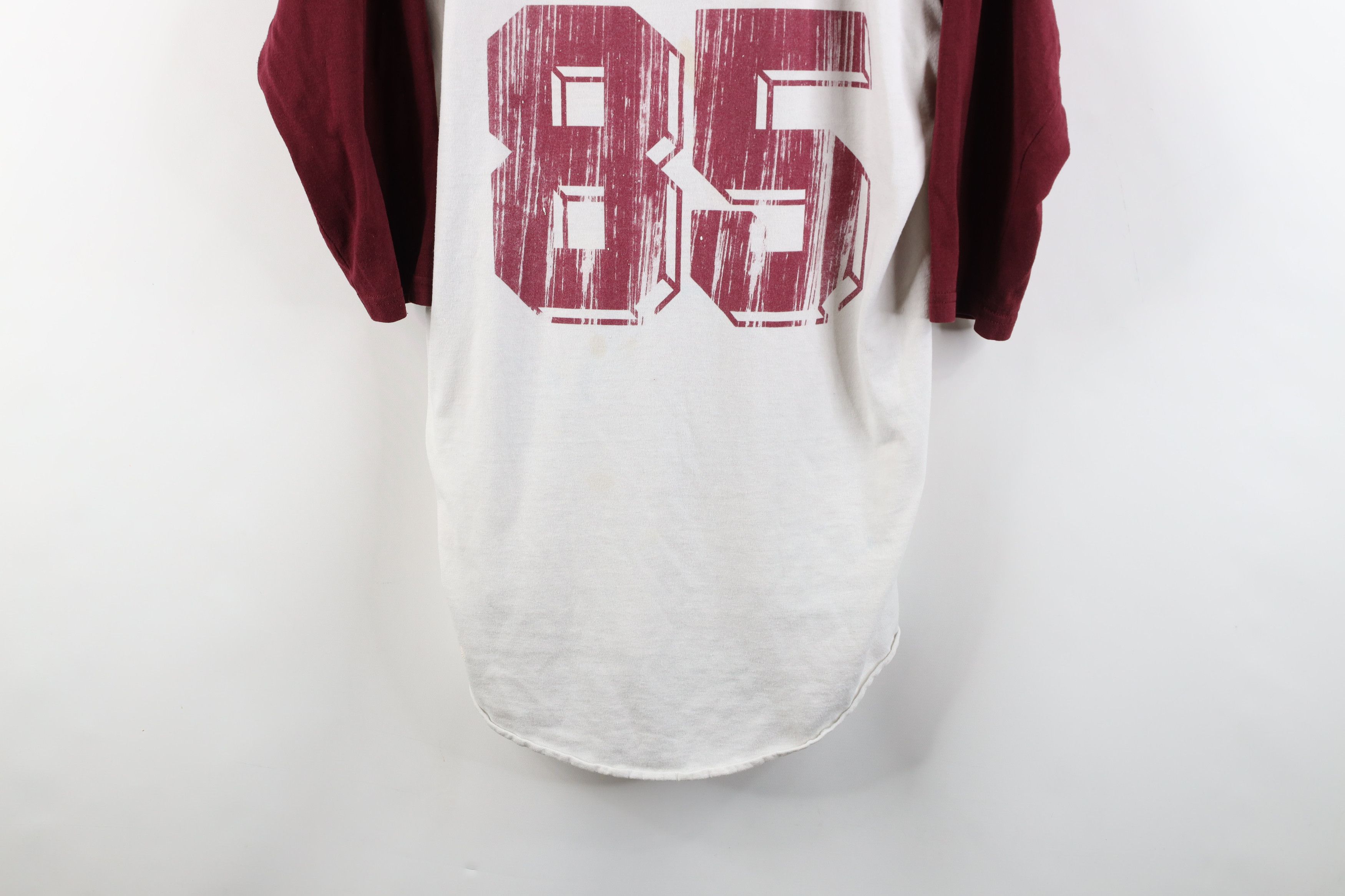 Vintage Vintage 90s University Baseball Raglan T-Shirt Distressed Size US L / EU 52-54 / 3 - 3 Thumbnail