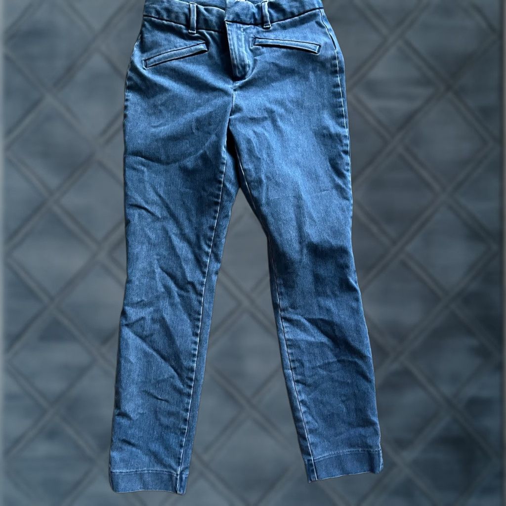 Gap Gap Women's Curvy Skinny Ankle Pants Blue Chambray Size 2 Casual Formal Size 26" / US 2 / IT 38 - 1 Thumbnail