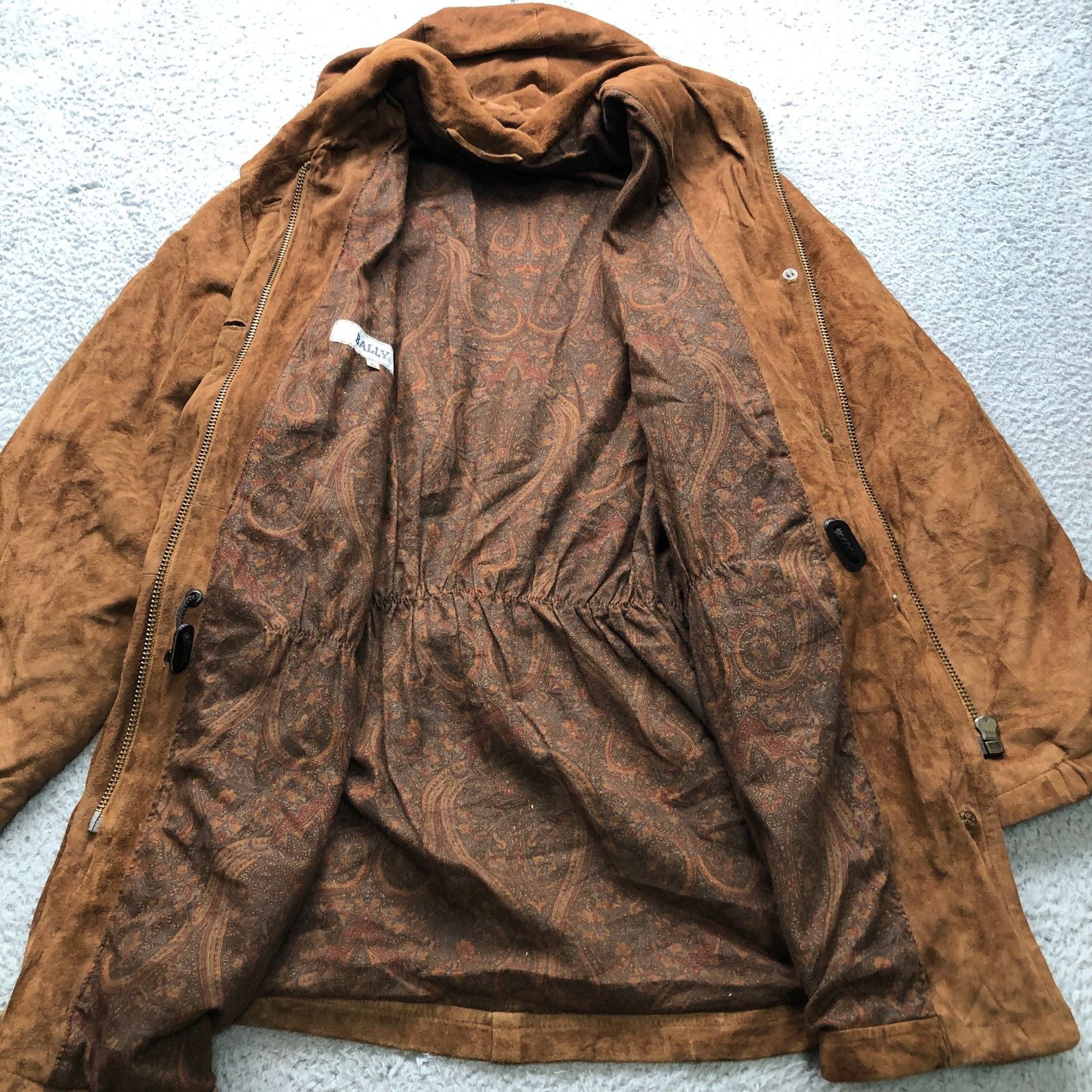 Bally Bally Suede Leather Long Hooded Coat Womens S 6 Brown Italy Size M / US 6-8 / IT 42-44 - 11 Thumbnail