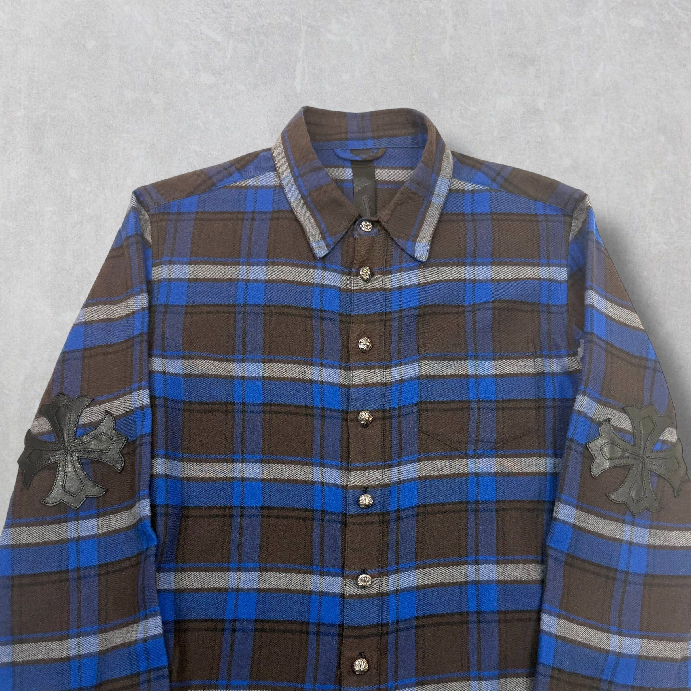 Chrome Hearts Chrome Hearts Blue/Black Plus Patch Flannel S Size US S / EU 44-46 / 1 - 1 Thumbnail