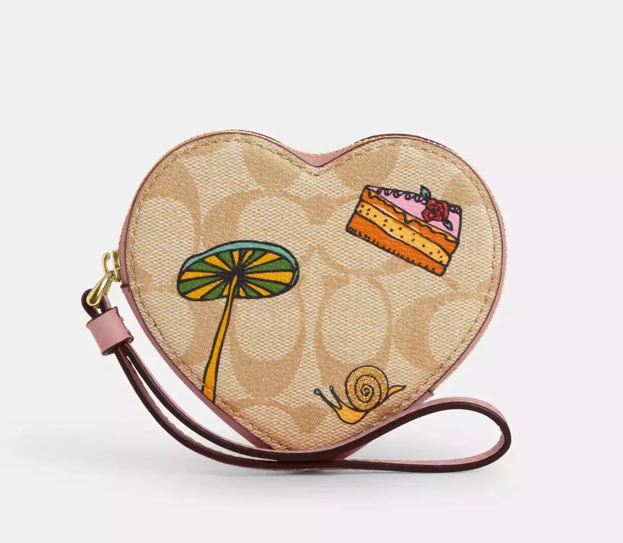 Observed By Us Heart Coin Case In Signature Canvas CU405