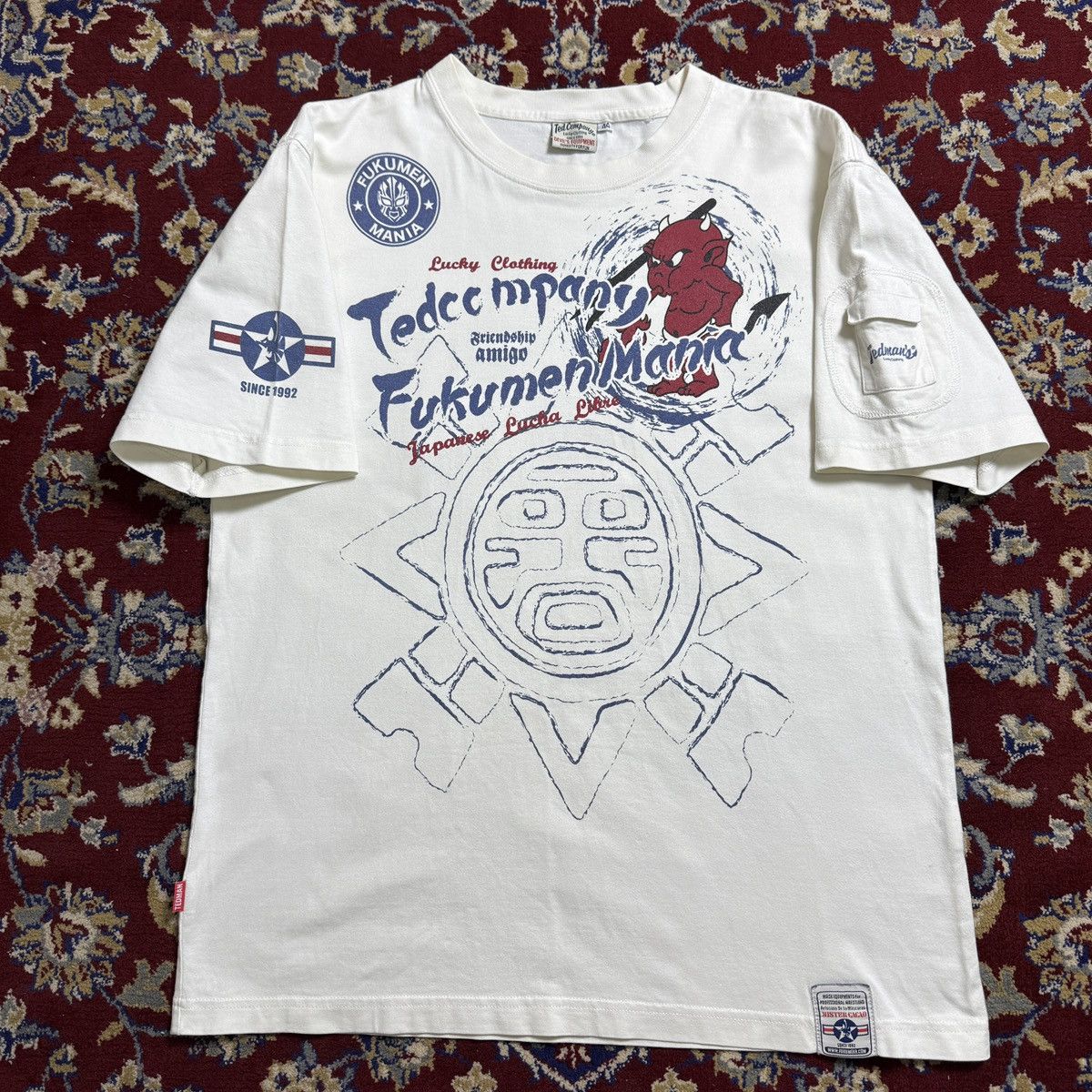 Japanese Brand Ted company Fukumen mania wrestling lucky red devil y2k tee Size US L / EU 52-54 / 3 - 2 Thumbnail