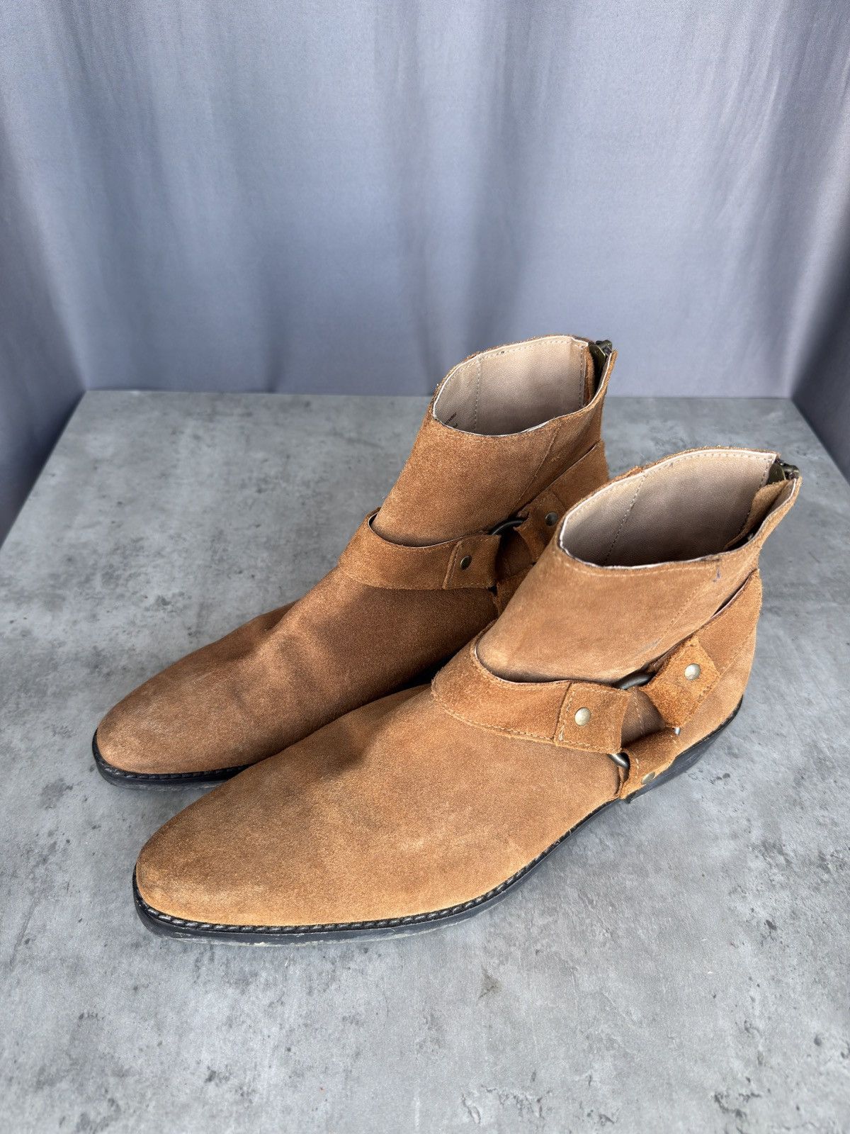 Vintage Vintage Zip Suede Moto Boots GUIDI style western harness Size US 8.5 / EU 41-42 - 2 Thumbnail
