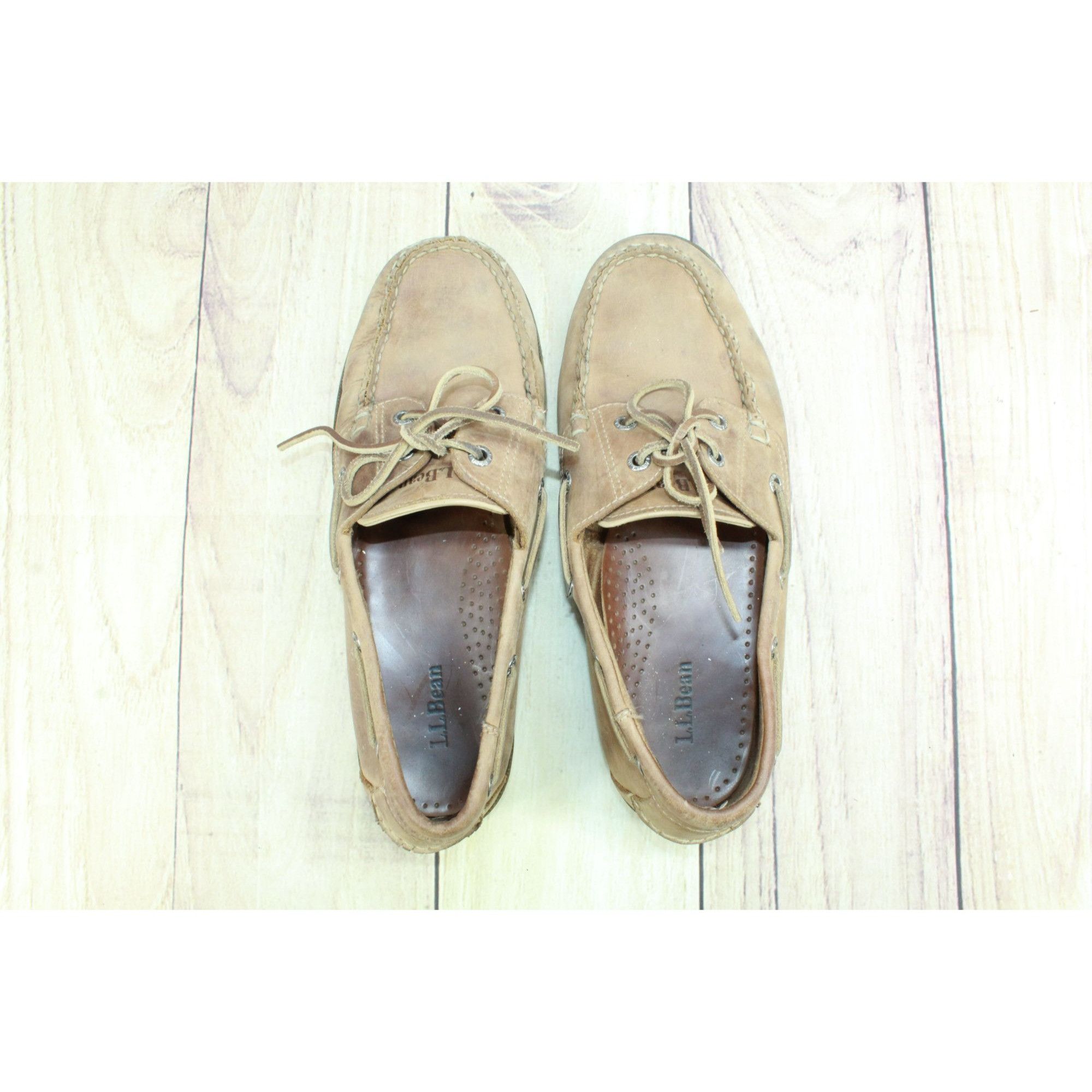 L.L. Bean LL Bean Casco Bay Men's Leather Slip On Moccasin Boat Shoes Size US 10 / EU 43 - 7 Thumbnail