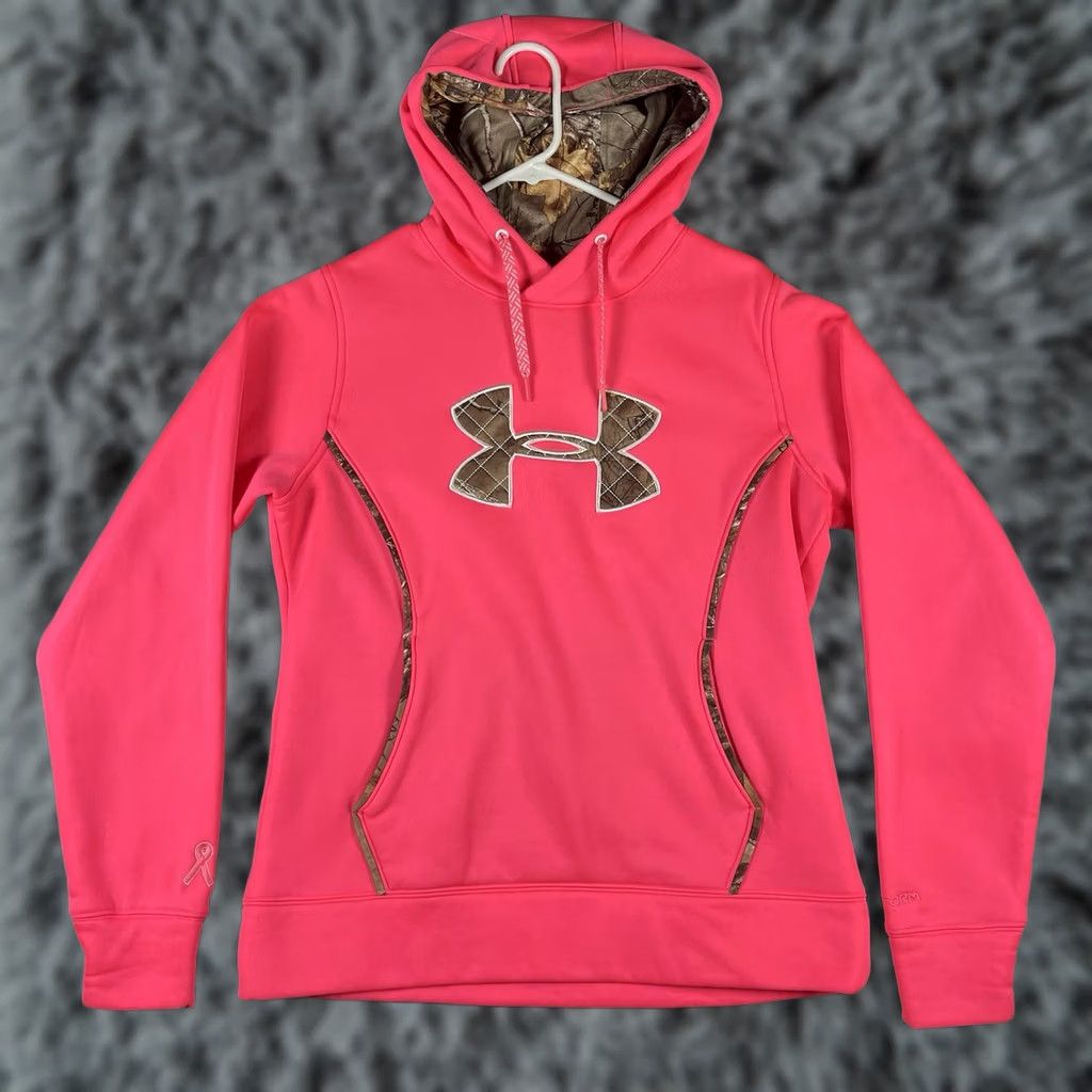 Under Armour Under Armour Hoodie Womens Storm Pullover Pink Camo Breast Cancer Logo Size M Size M / US 6-8 / IT 42-44 - 1 Thumbnail