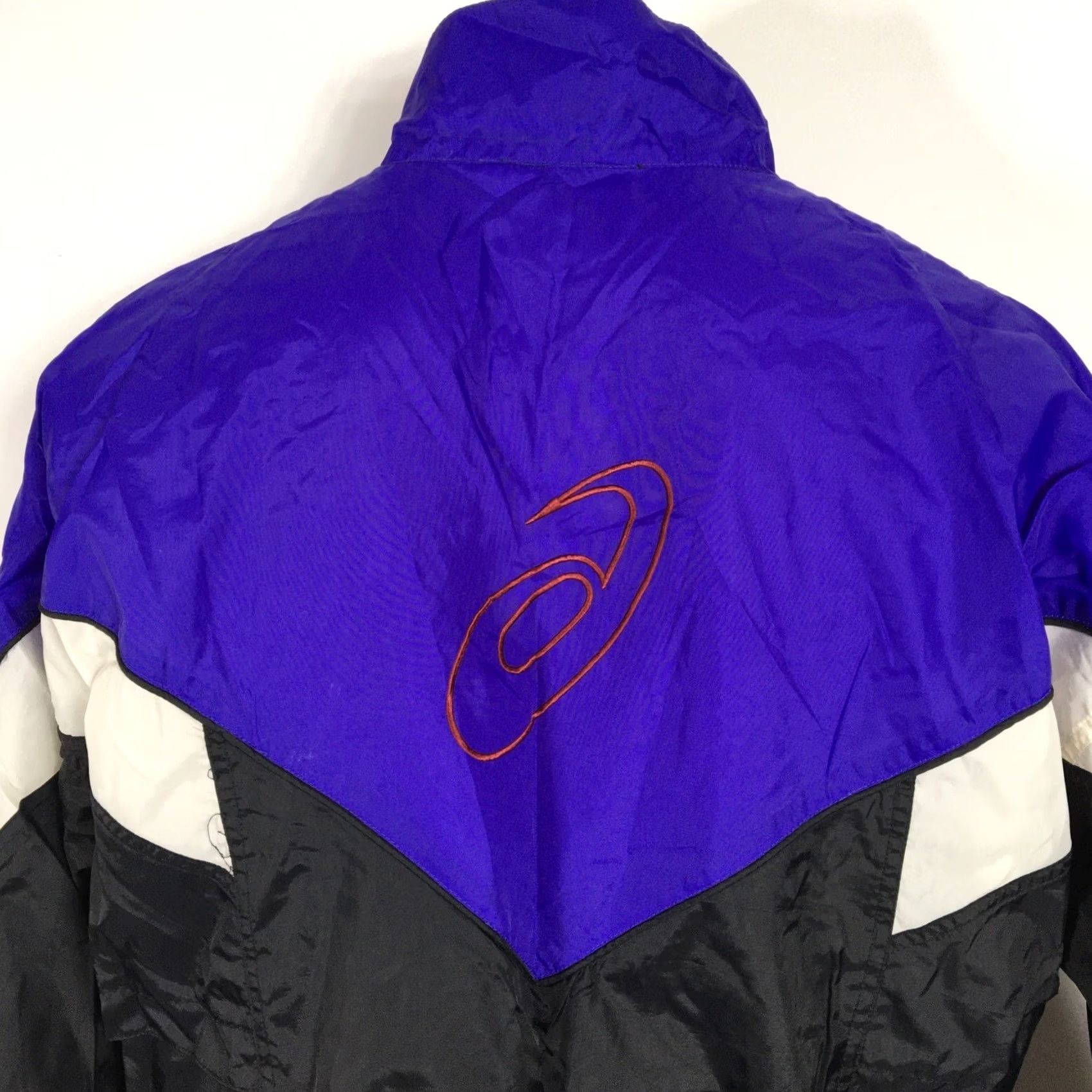 Asics ASICS Windbreaker Jacket Mens M Purple 80s 90s Vintage Lightweight Detachable Hood Nylon Rain Winter Trackstyle Size US M / EU 48-50 / 2 - 7 Thumbnail