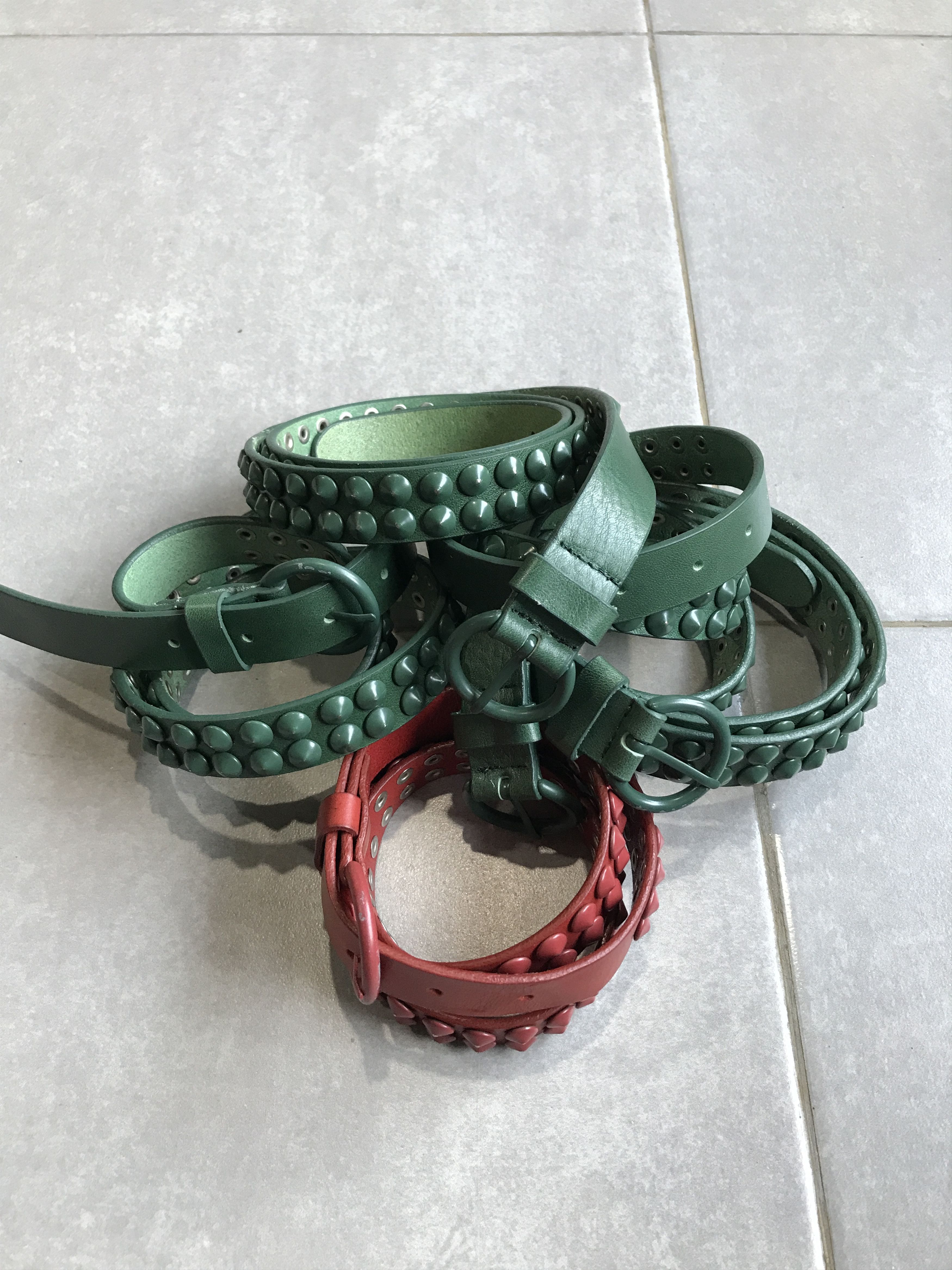 Japanese Brand Leather studded belt Size ONE SIZE - 3 Thumbnail