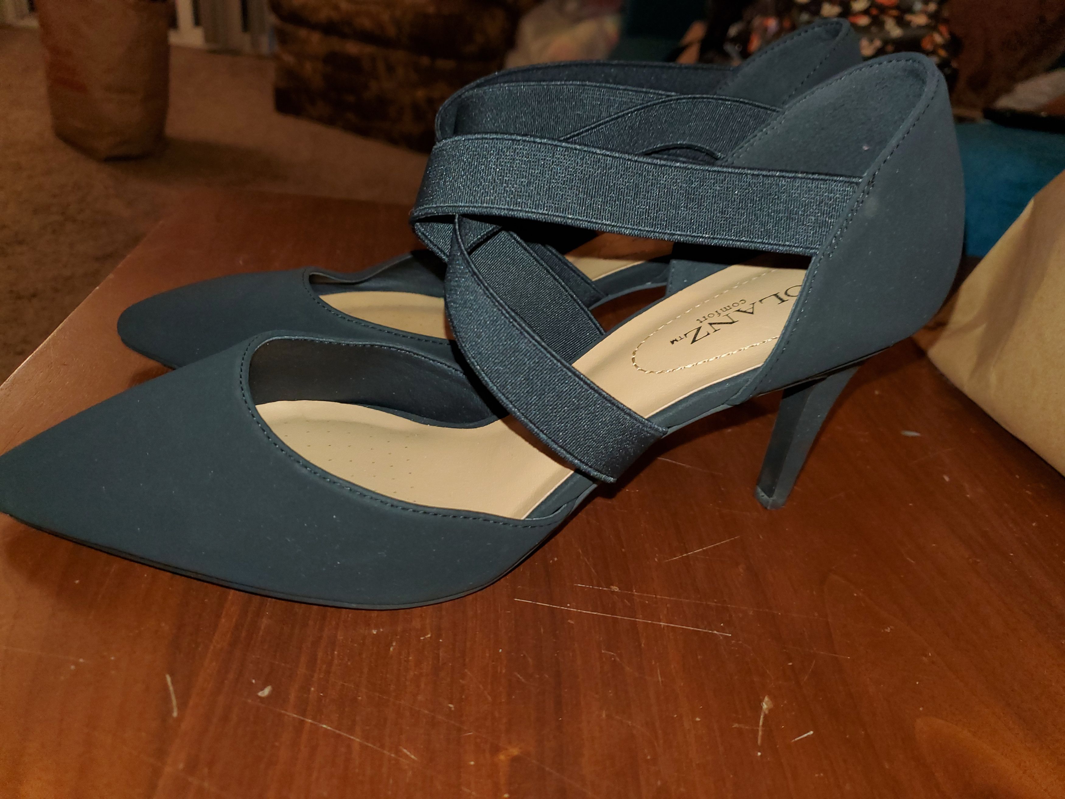 Other Solanz Comfort black strappy 3" heels-size 10 Size US 10 / IT 40 - 5 Thumbnail
