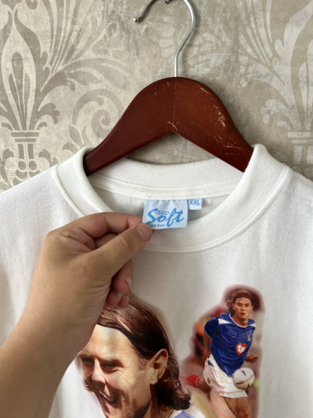 Vintage Vintage 90s Football Soccer Tee Retro Player Print Size US XXL / EU 58 / 5 - 4 Thumbnail