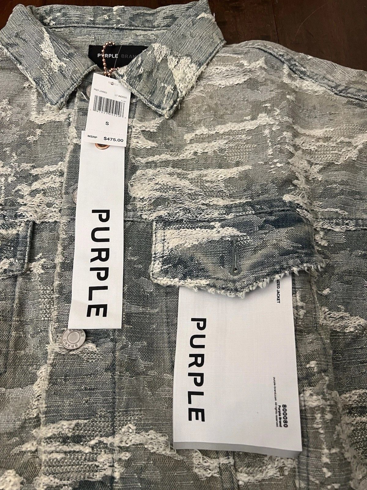 Purple Brand Purple Jacquard Vintage Light Denim Trucker Jacket Small New Size US S / EU 44-46 / 1 - 5 Thumbnail