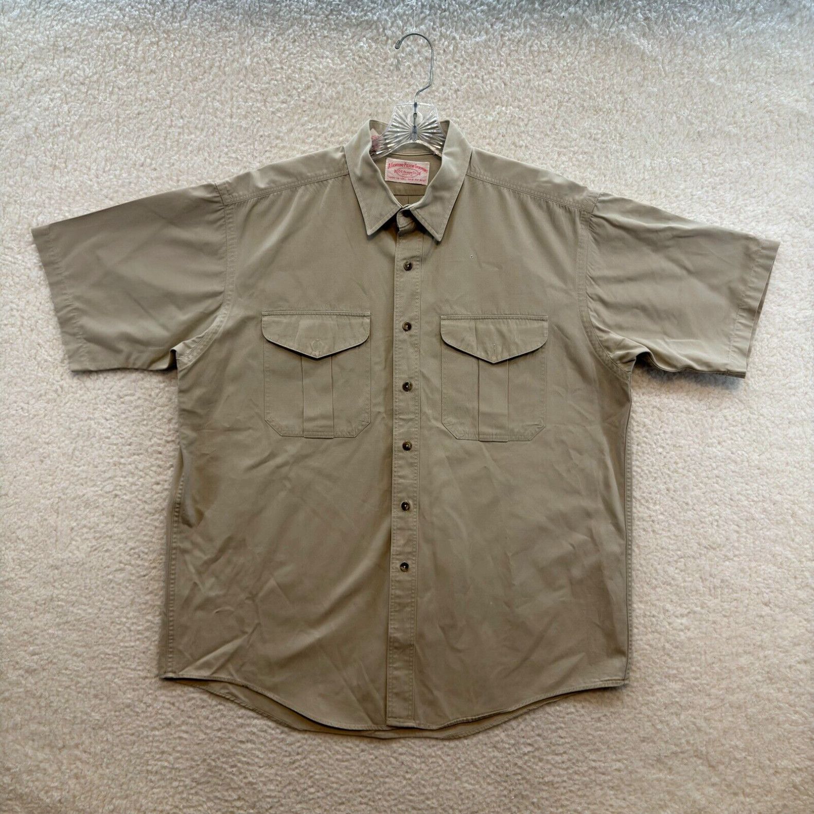 image of Vintage Cc Filson Shirt XL Khaki Tan Beige Safari Hunting Utillity Field Work in White, Men's