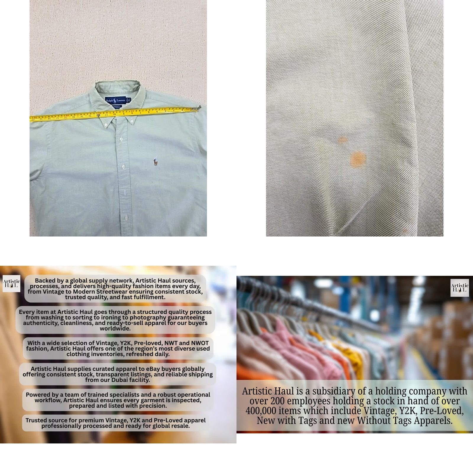 Polo Ralph Lauren VINTAGE Polo RL Yarmouth Oxford Light Blue Dress Shirt 15.5x32/33 Mens Size 42R - 8 Thumbnail