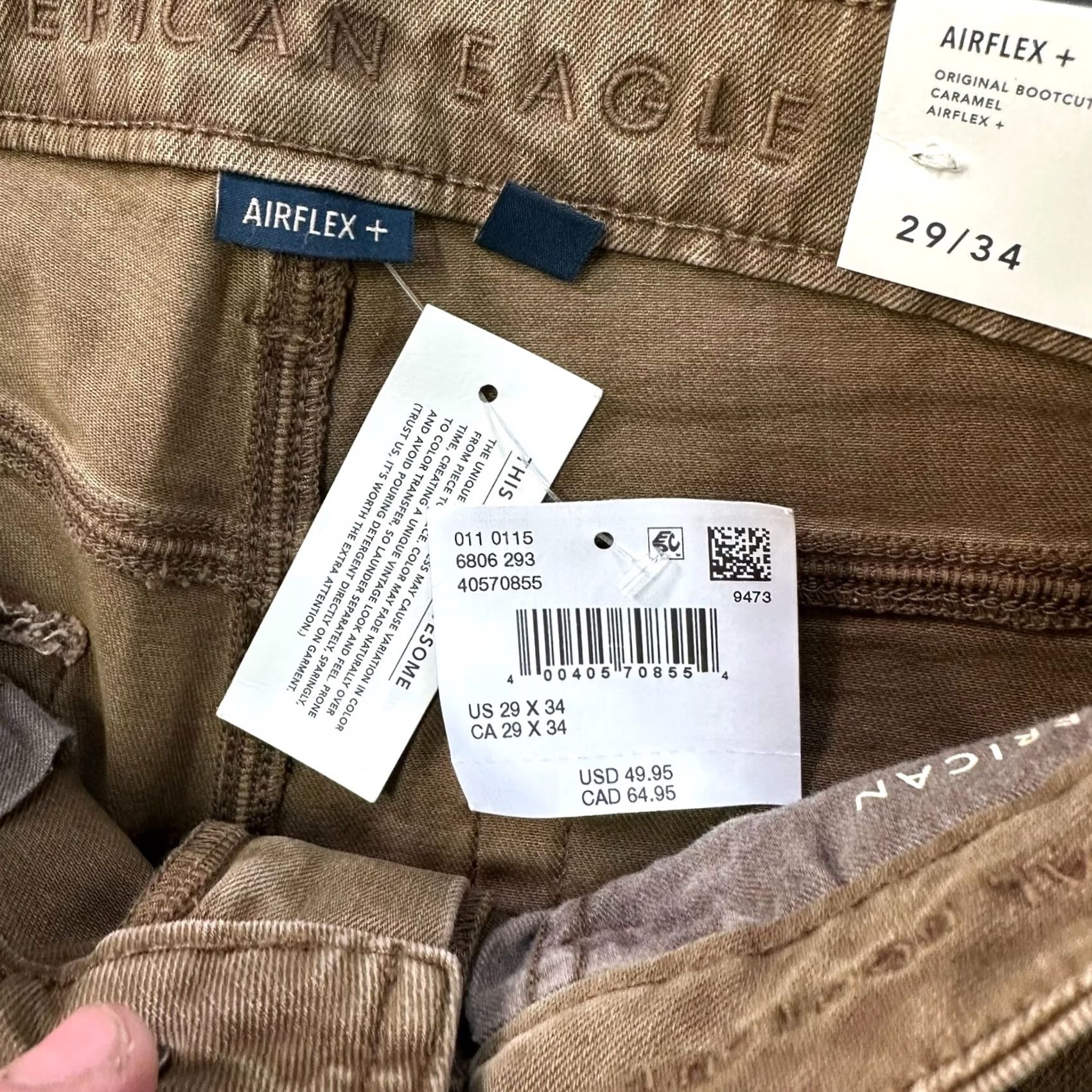 American Eagle Outfitters American Eagle Outfitters Original Bootcut Jeans Men's 29x34 Jeans Brown 5-Pocket Stretch Denim Regular Inseam 34" Size US 29 - 4 Thumbnail