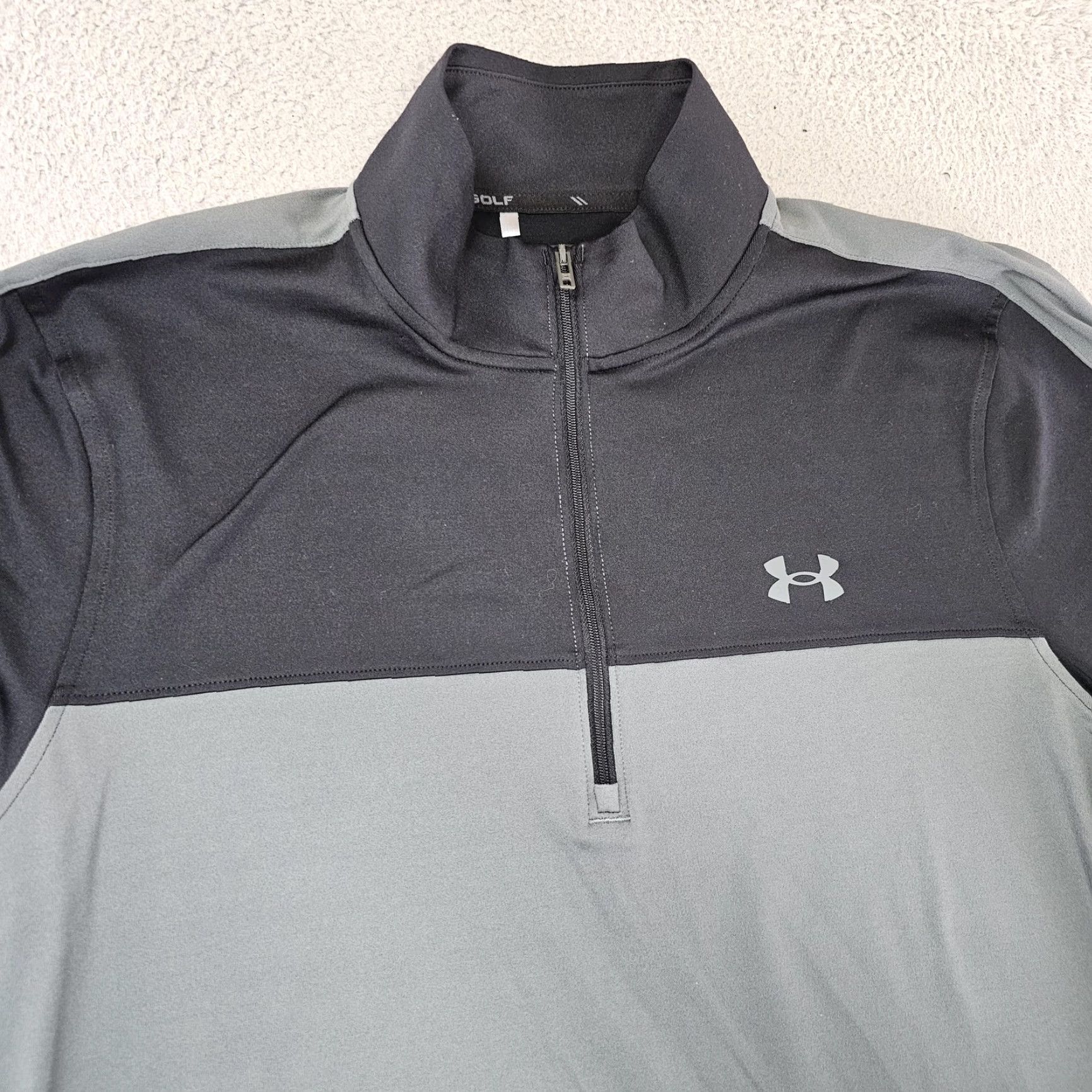 Under Armour Under Armour Pullover Mens L Gray 1/4 Zip Water Resistant Golf Storm Mock Neck Colorblock Long Sleeve Size US L / EU 52-54 / 3 - 2 Thumbnail