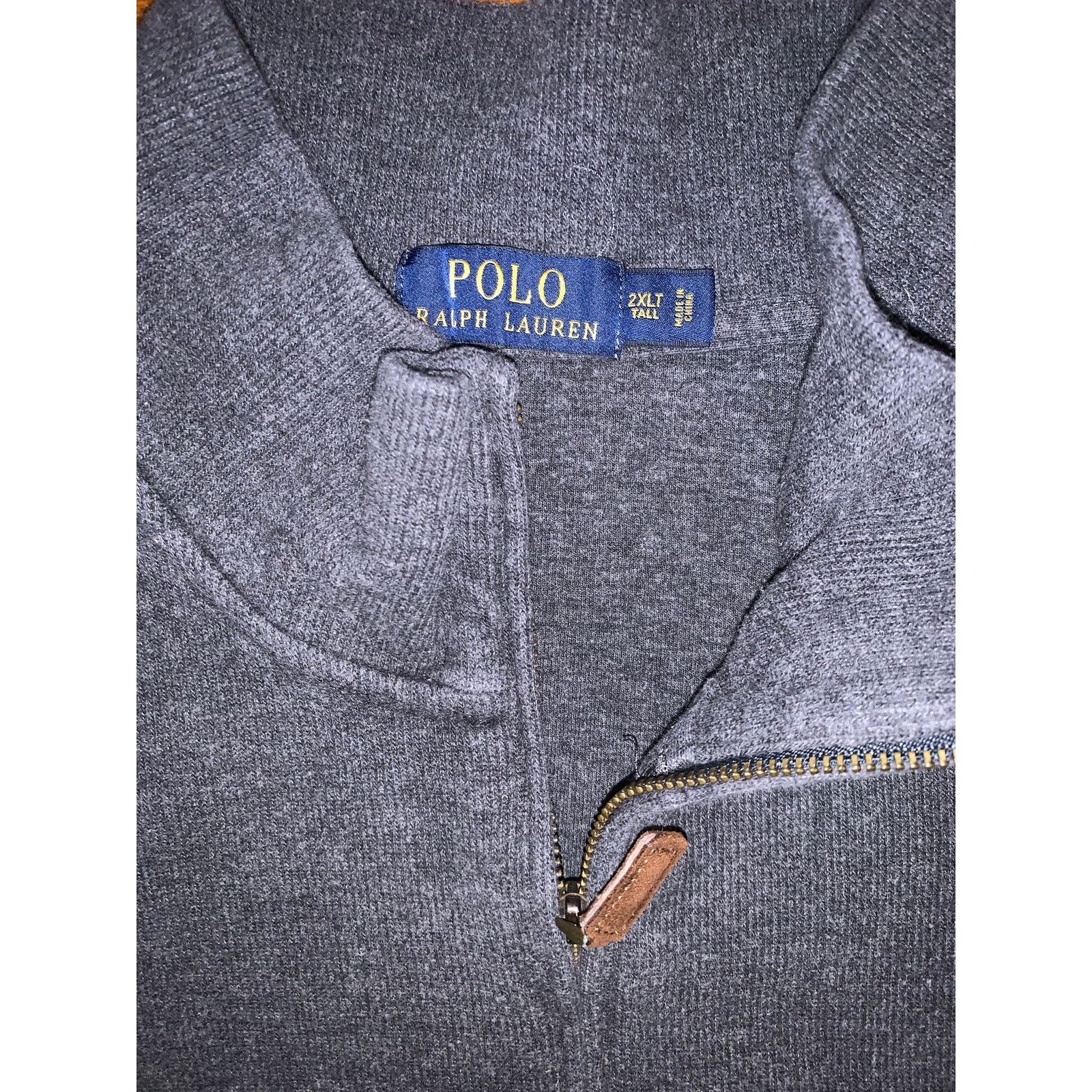 Polo Ralph Lauren Polo Ralph Lauren 2XL Tall Quarter Zip Sweater Dark Grey Red Size US XXL / EU 58 / 5 - 4 Thumbnail