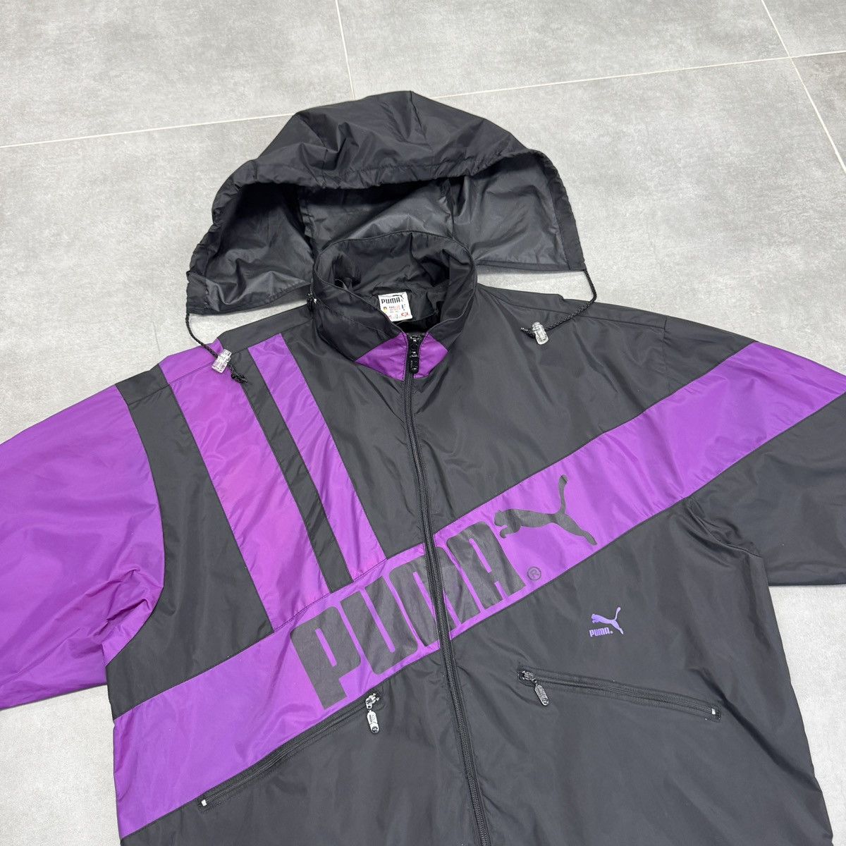 Puma Vintage Puma Big Logo Nylon Windbreaker Jacket 80s 90s Men Size US L / EU 52-54 / 3 - 8 Thumbnail