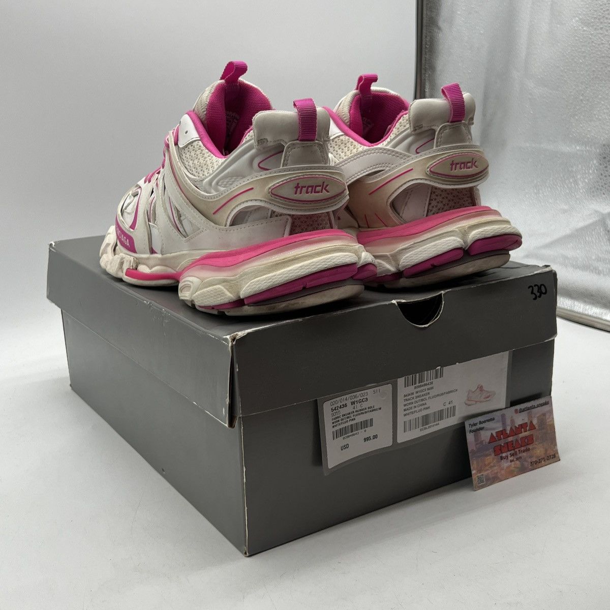 Balenciaga Balenciaga Wmns track sneaker white fluo pink Size US 11 / EU 44 - 4 Thumbnail