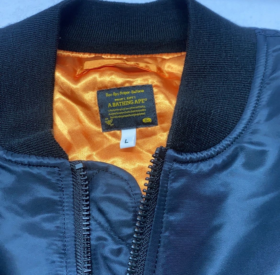 Bape A Bathing Ape (BAPE) Shark MA-1 jacket in black nylon Size US L / EU 52-54 / 3 - 3 Thumbnail