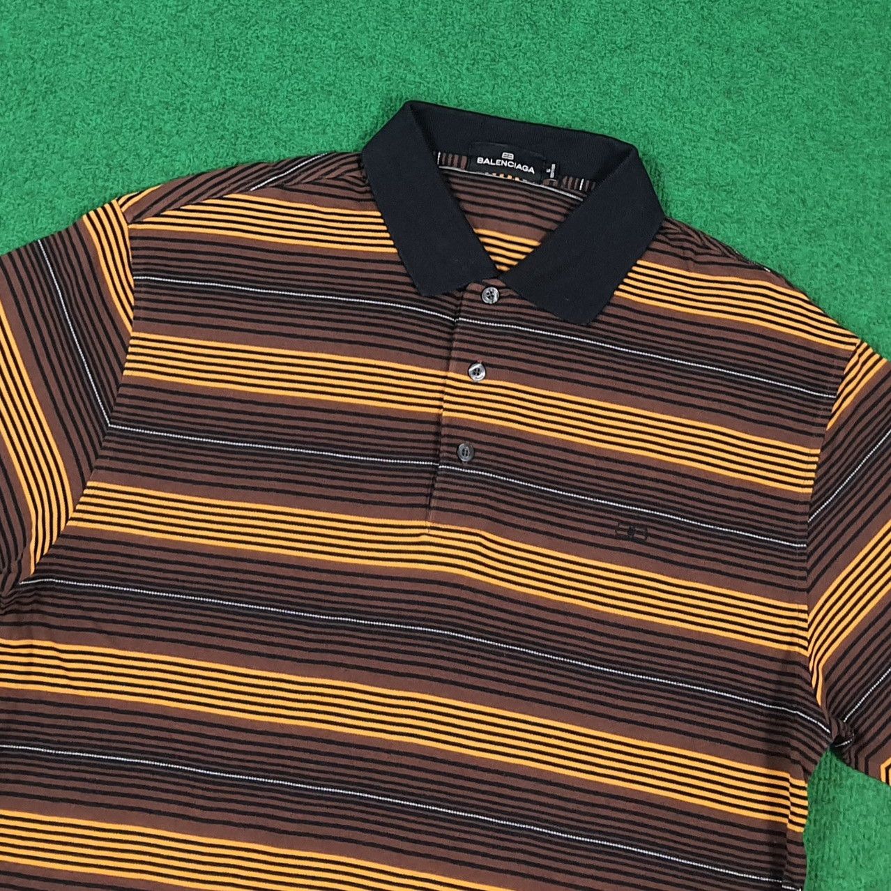 Balenciaga Vintage Balenciaga Striped Polo Shirt C294N8 Size US L / EU 52-54 / 3 - 2 Thumbnail