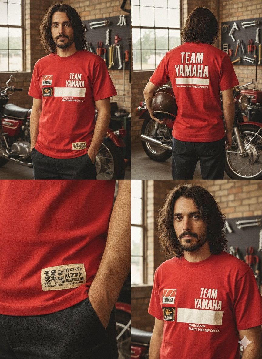 Yamaha Rare Vintage Team Yamaha Racing Sports T-Shirt Made in Japan Size US XXS / EU 40 - 9 Thumbnail