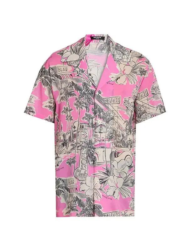 o1s1wg110925 Miami Silk Blend Camp Shirt in Multicolor