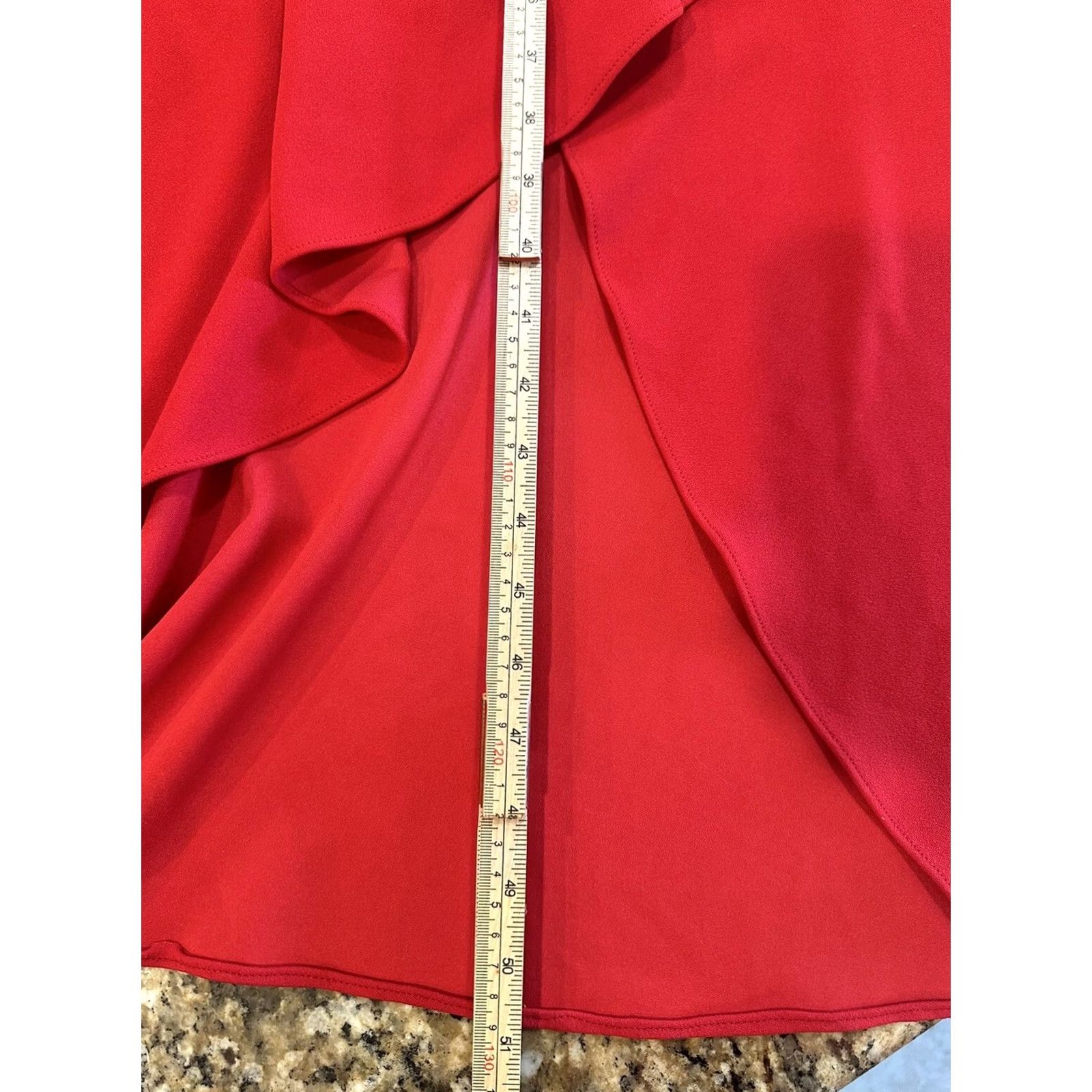 Vintage Betsy & Adam Maxi Dress Women’s Red Ruffled High-Low Sleeveless 16W Plus Size Size XXL / US 16-18 / IT 52-54 - 7 Thumbnail
