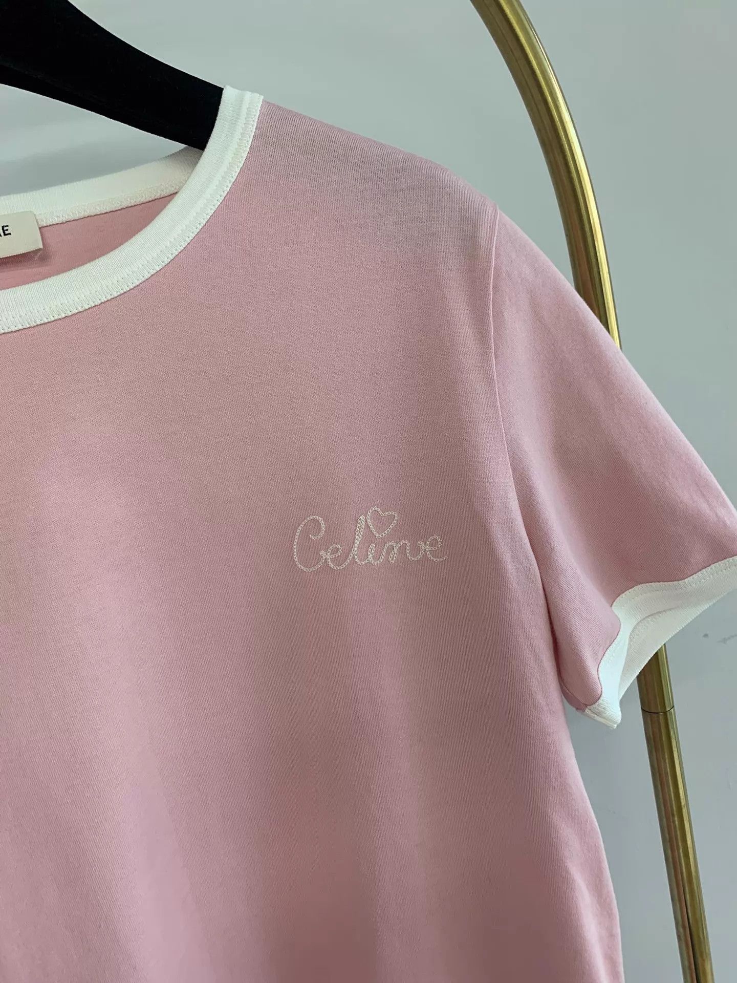 Celine Celine Pink Embroidered Print Tee S New Size S / US 4 / IT 40 - 2 Thumbnail
