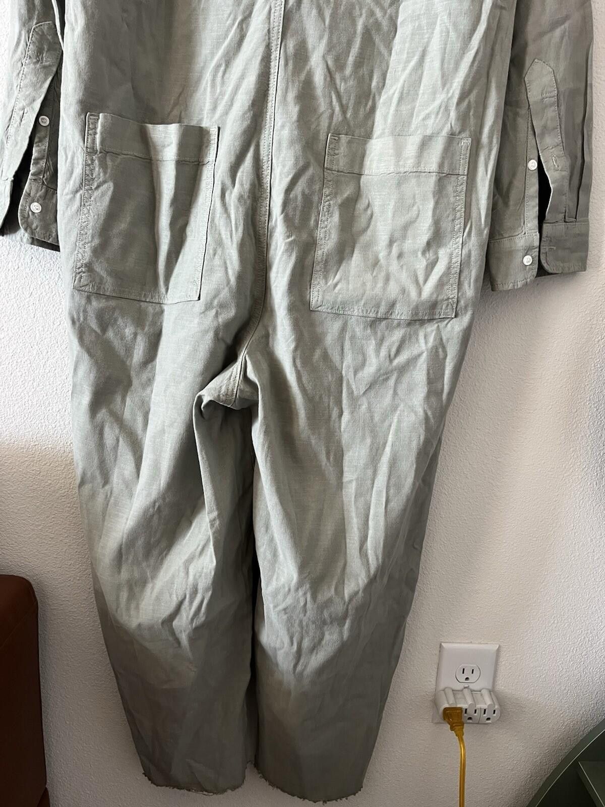 Frank & Eileen Frank & Eileen Linen Cotton Utility Jumpsuit XL Green Size 40" / US 18 - 5 Thumbnail