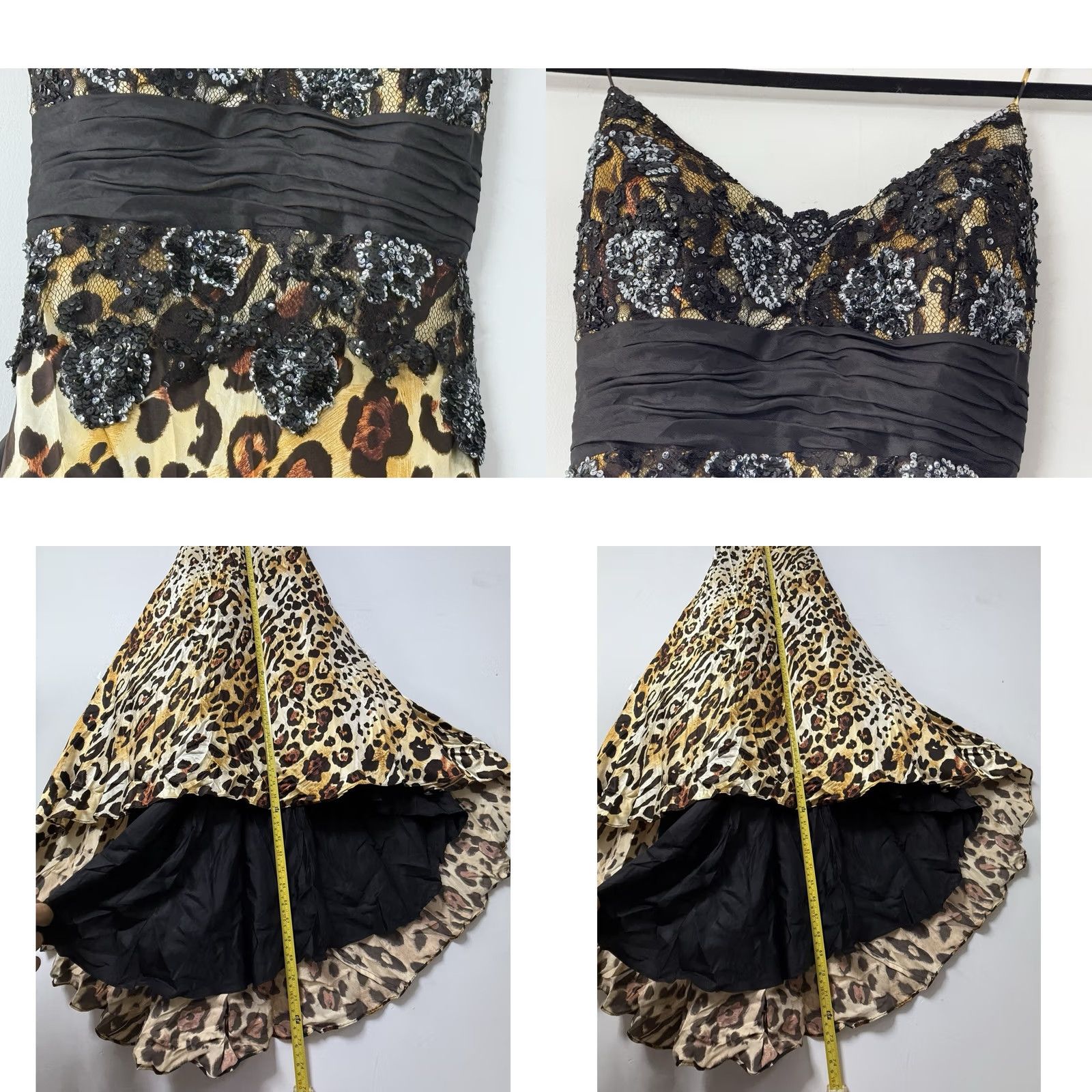 Vintage SHERRI HILL Silk Leopard Print Dress Animal Print Sleeveless Size 14 Size XL / US 12-14 / IT 48-50 - 8 Thumbnail