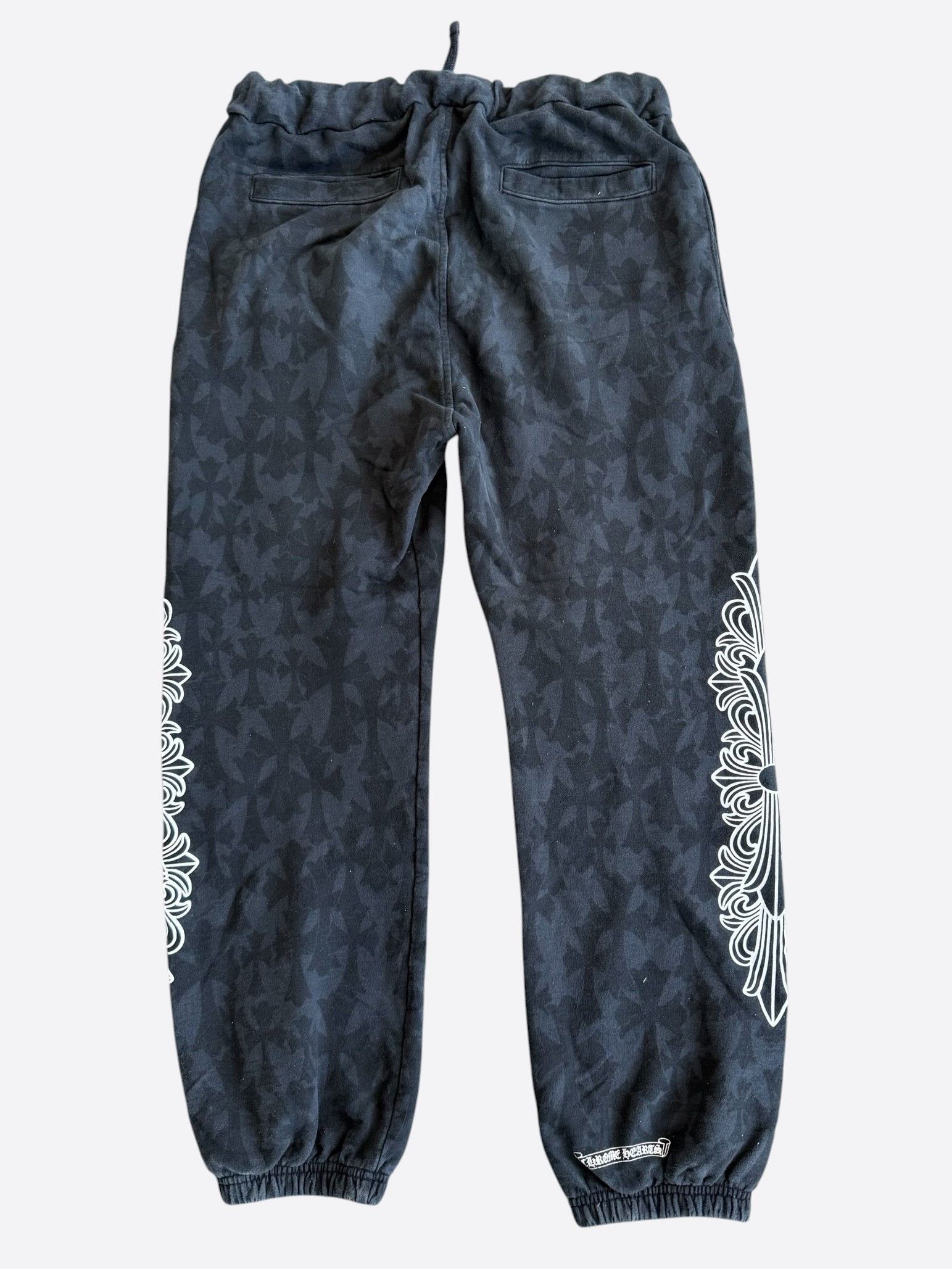 Chrome Hearts Black Horseshoe Logo Cemetery Cross Jacquard Sweatpants Size US 34 / EU 50 - 2 Thumbnail