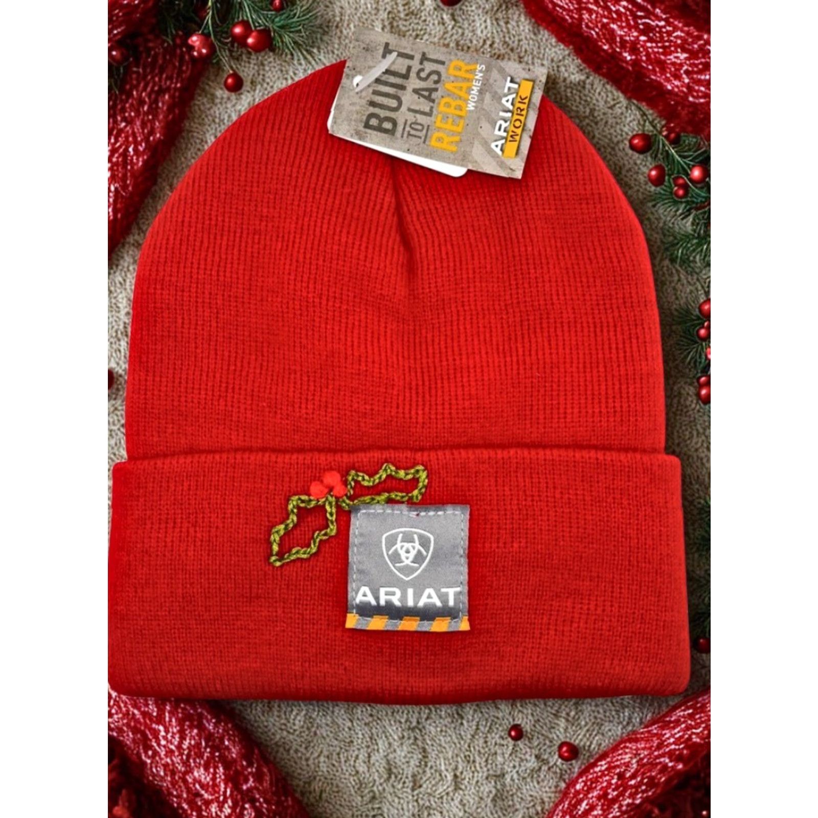 Ariat Ariat Beanie Women’s Rebar Christmas Embroidered 3M Thinsulate Stretch Elite NWT Red One Size Size ONE SIZE - 7 Thumbnail