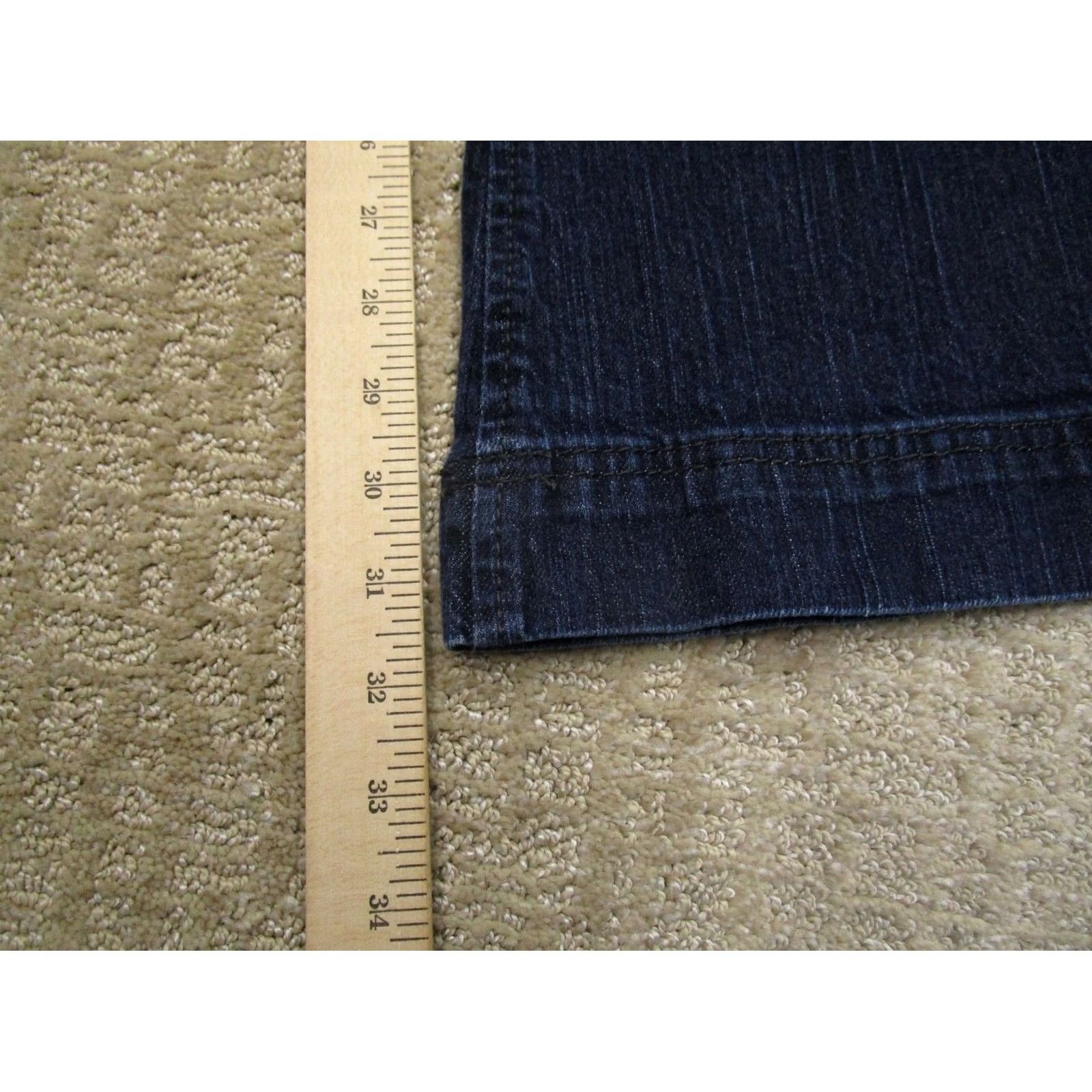 Vintage Cruel Girl Jeans Women 9 Blue Low Rise Flared Denim Trousers Jeans Bootcut 5-Pocket Dark Wash Logo Cowboy Southwestern Womens Size 29" - 7 Thumbnail